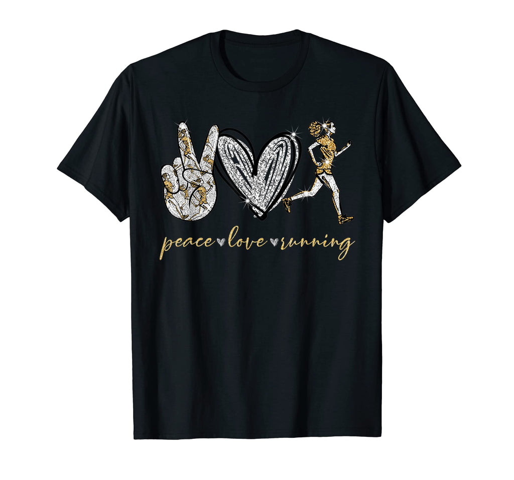 Funny Peace Love Running Gift Running T-Shirt - Unique Graphic Unisex - T-Shirt, Sweatshirt, Hoodie