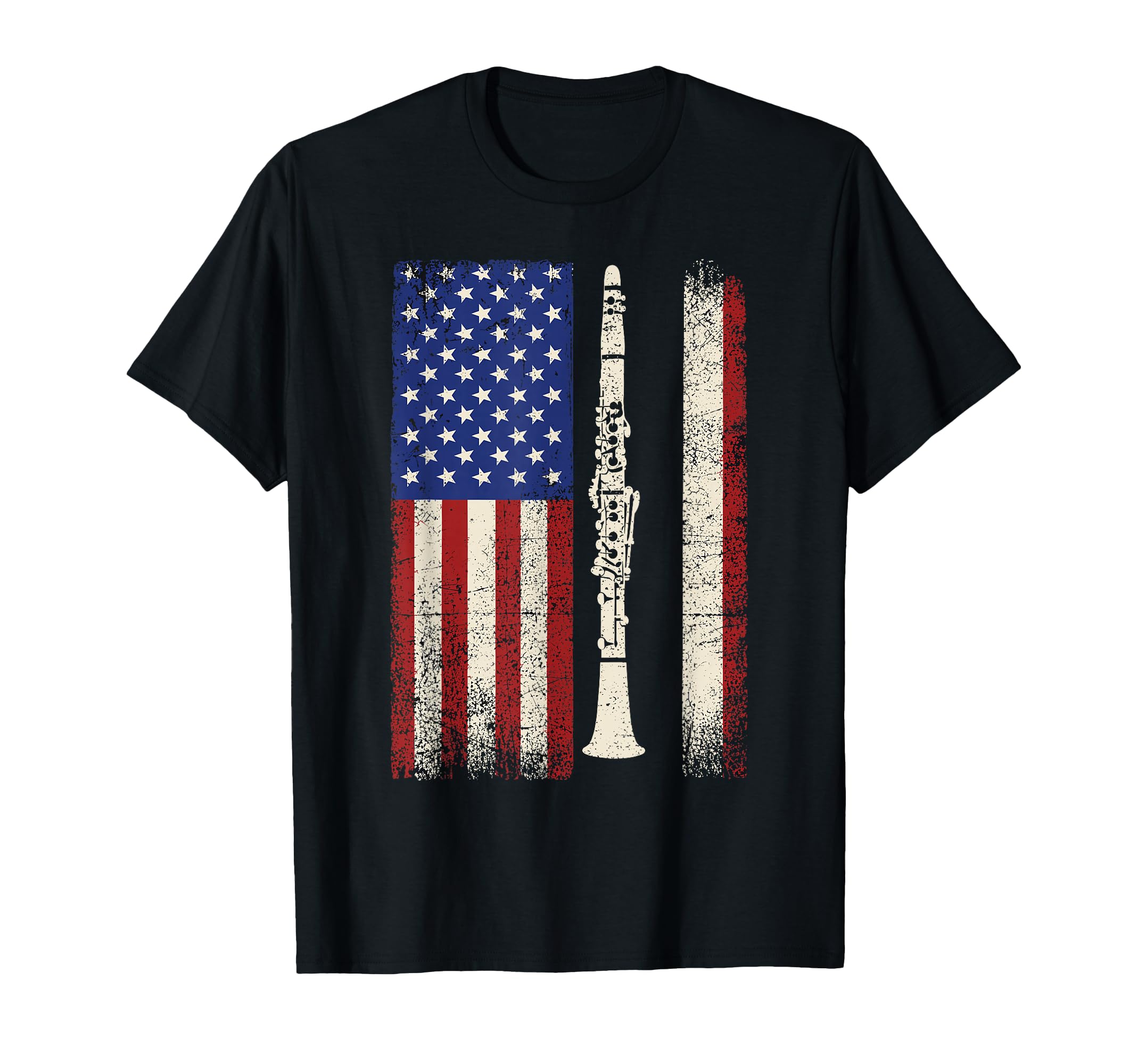 Clarinet Player Usa Flag Marching Band T-Shirt - Novelty Apparel Men Women - T-Shirt, Sweatshirt, Hoodie