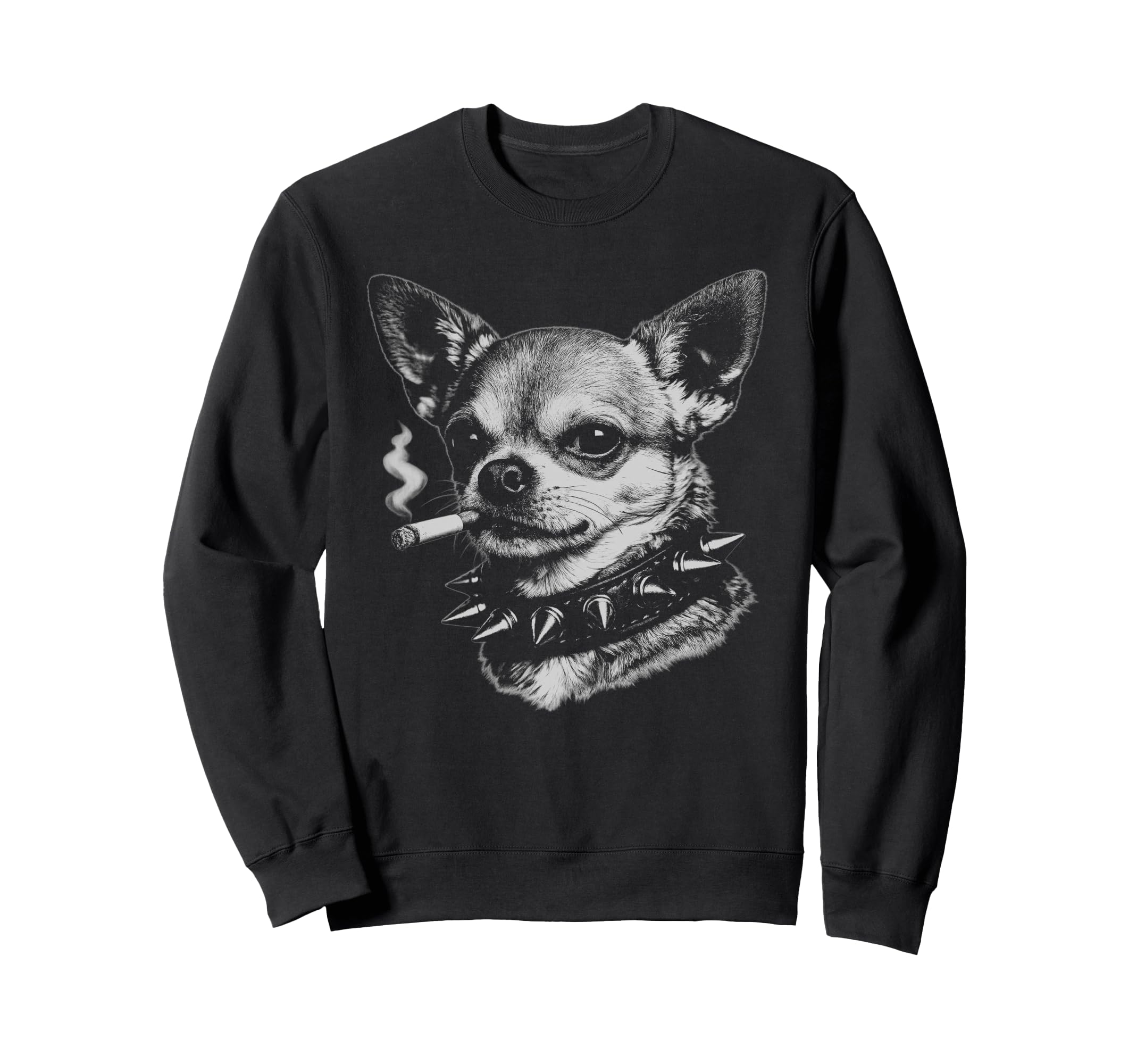 Smoking Chihuahua Y2K Grunge Dog Sweatshirt - Trendy Graphic Unisex - T-Shirt, Sweatshirt, Hoodie