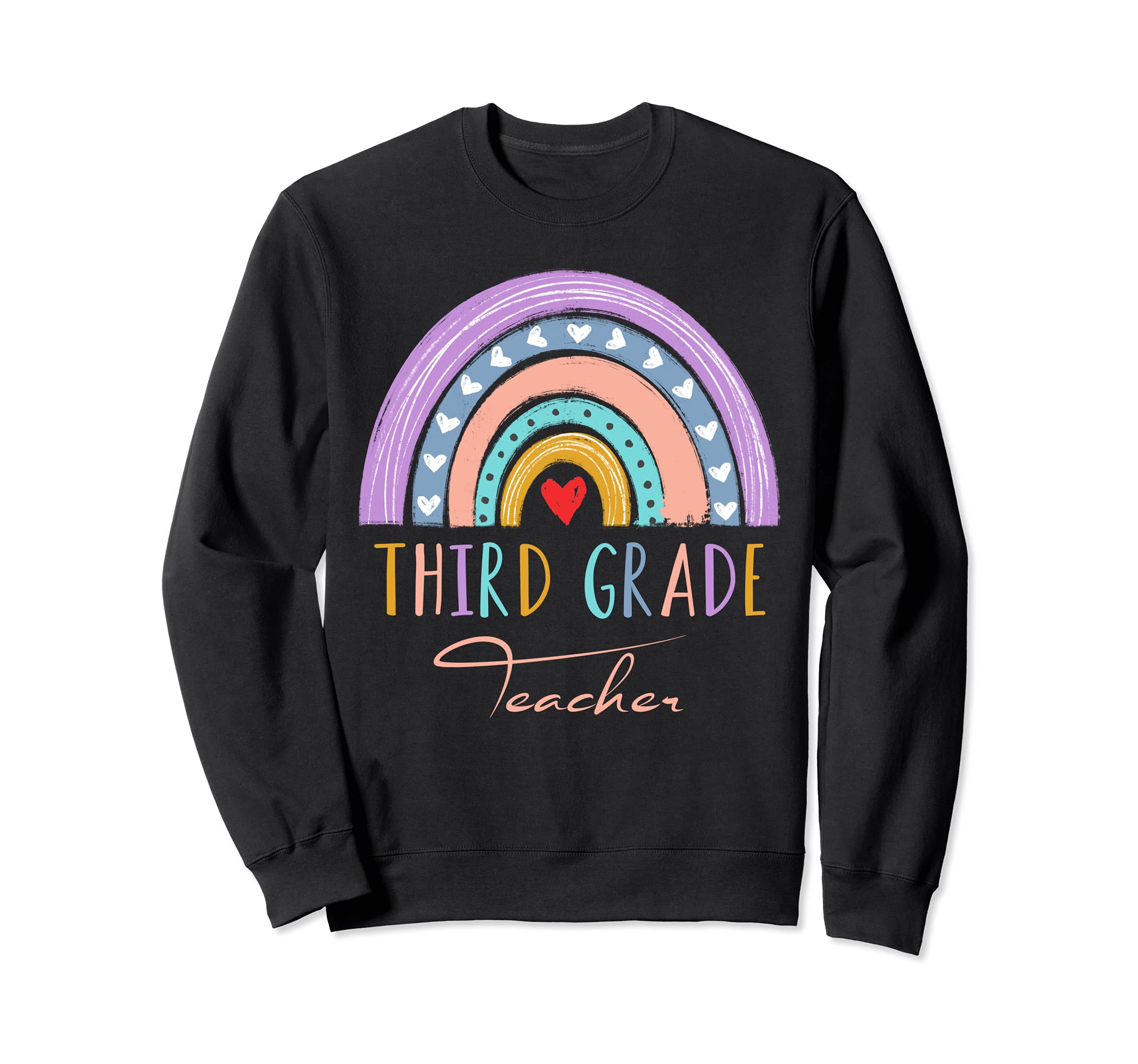 Third Grade Teacher Rainbow Boho 3Rd Sweatshirt - Minimalist Print Unisex - T-Shirt, Sweatshirt, Hoodie