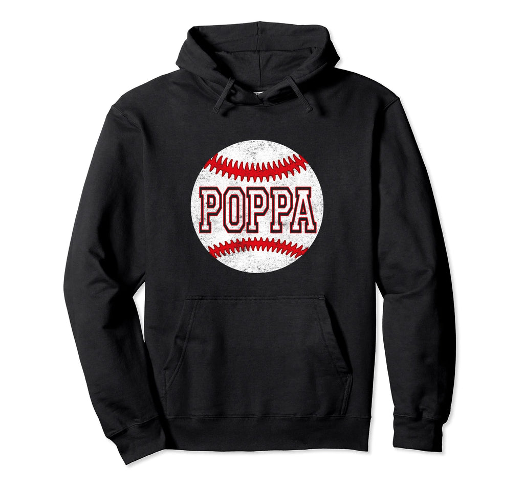 Fathers Day Softball Poppa Baseball Lover Hoodie - Custom Art Print Unisex - T-Shirt, Sweatshirt, Hoodie