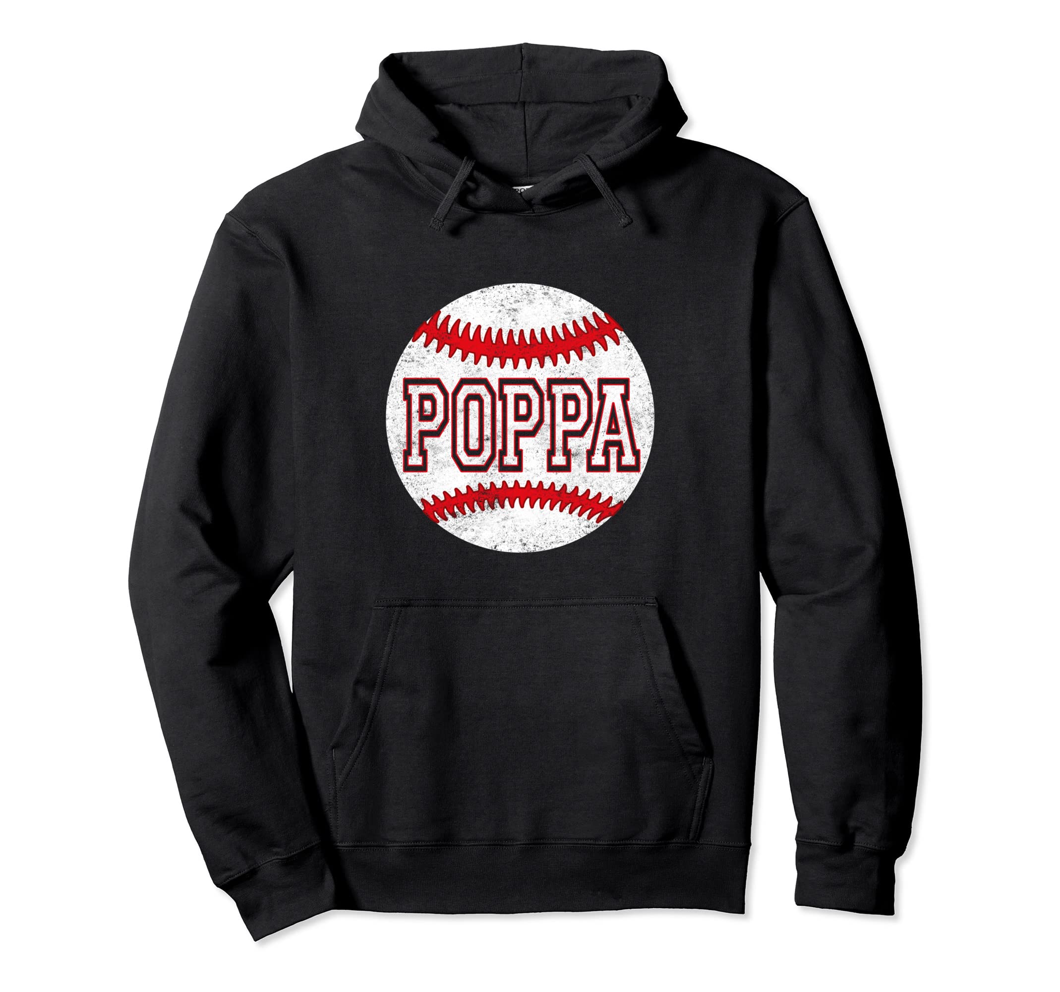 Fathers Day Softball Poppa Baseball Lover Hoodie - Custom Art Print Unisex - T-Shirt, Sweatshirt, Hoodie