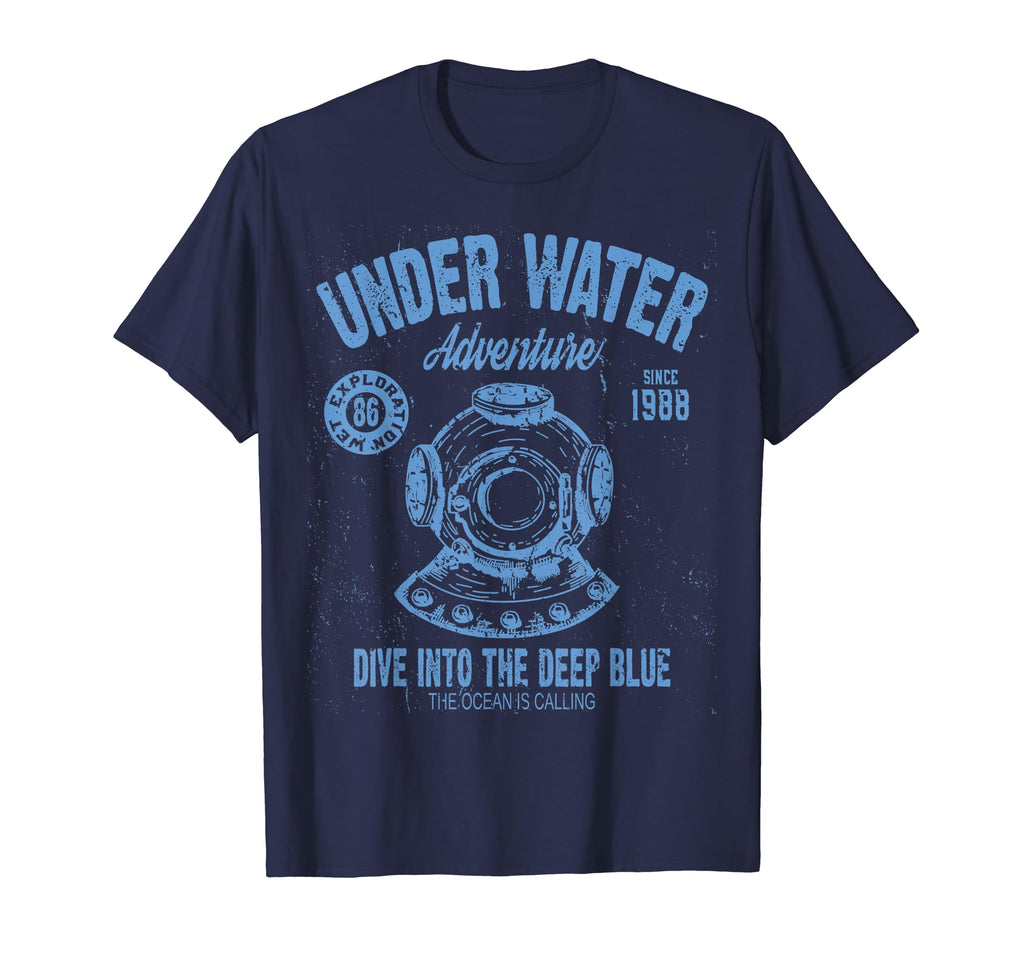 Deep Sea Diving Distressed Ocean T-Shirt - Fun Novelty Design for Adults - T-Shirt, Sweatshirt, Hoodie