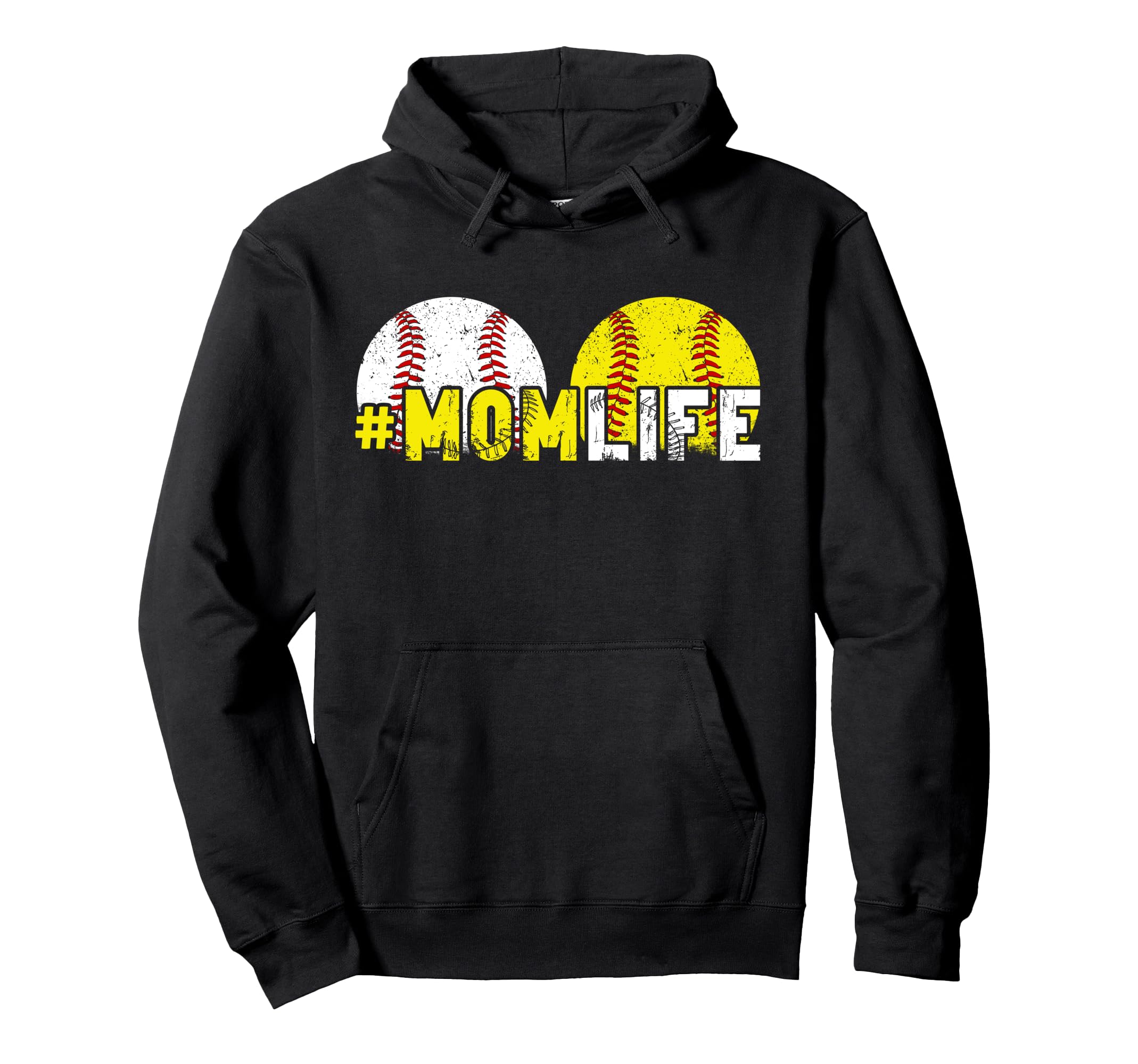 Mom Life Baseball Softball Player Mothers Hoodie - Novelty Apparel Unisex - T-Shirt, Sweatshirt, Hoodie