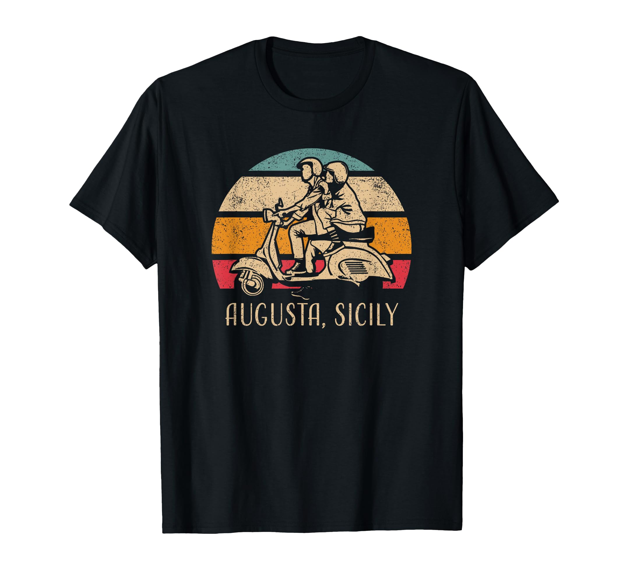 Augusta Sicily Sicilia Scooter Sunset T-Shirt - Graphic Print for Adults - T-Shirt, Sweatshirt, Hoodie