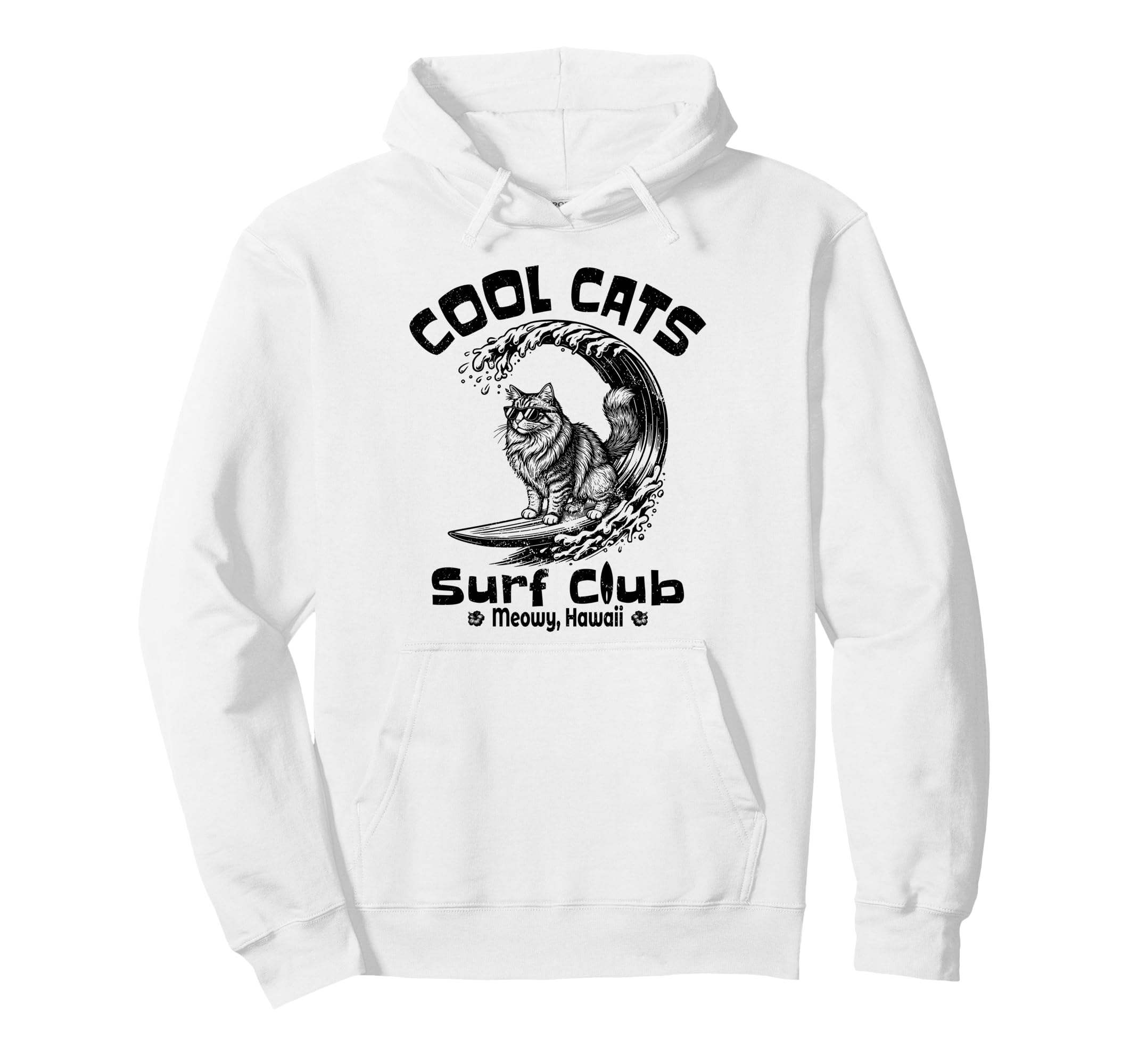 Cats Surf Club Meowy Hawaii Hoodie - Trendy Graphic Unisex - T-Shirt, Sweatshirt, Hoodie