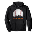 New York Ny Skyline Baseball Met Hoodie - Minimalist Print Men Women - T-Shirt, Sweatshirt, Hoodie