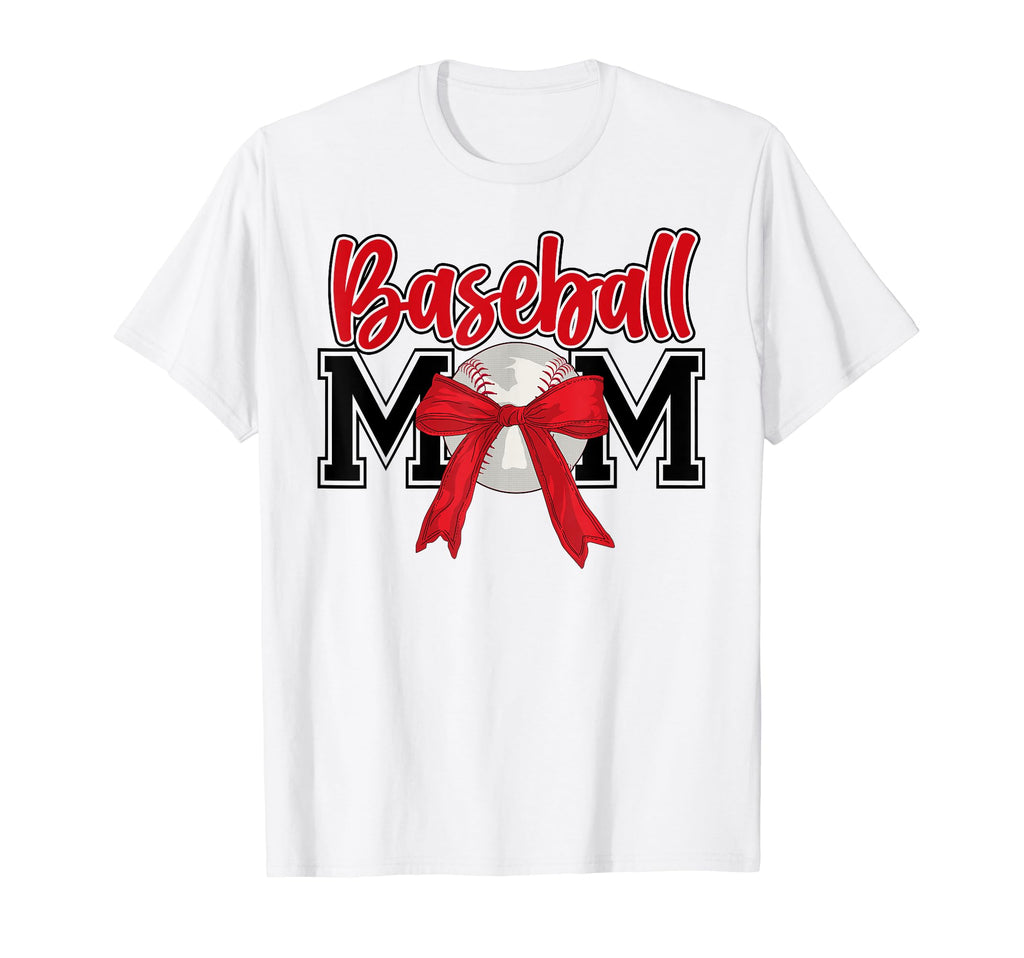 Baseball Mom Bow Tie Mothers Day Mama T-Shirt - Streetwear Style Unisex - T-Shirt, Sweatshirt, Hoodie