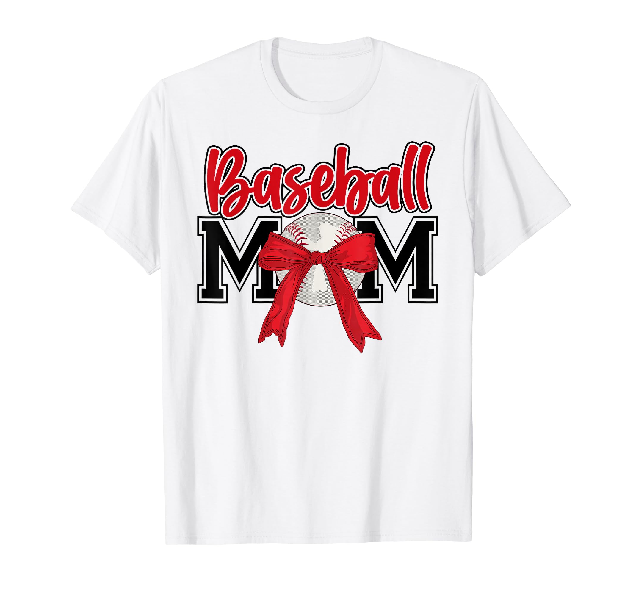 Baseball Mom Bow Tie Mothers Day Mama T-Shirt - Streetwear Style Unisex - T-Shirt, Sweatshirt, Hoodie