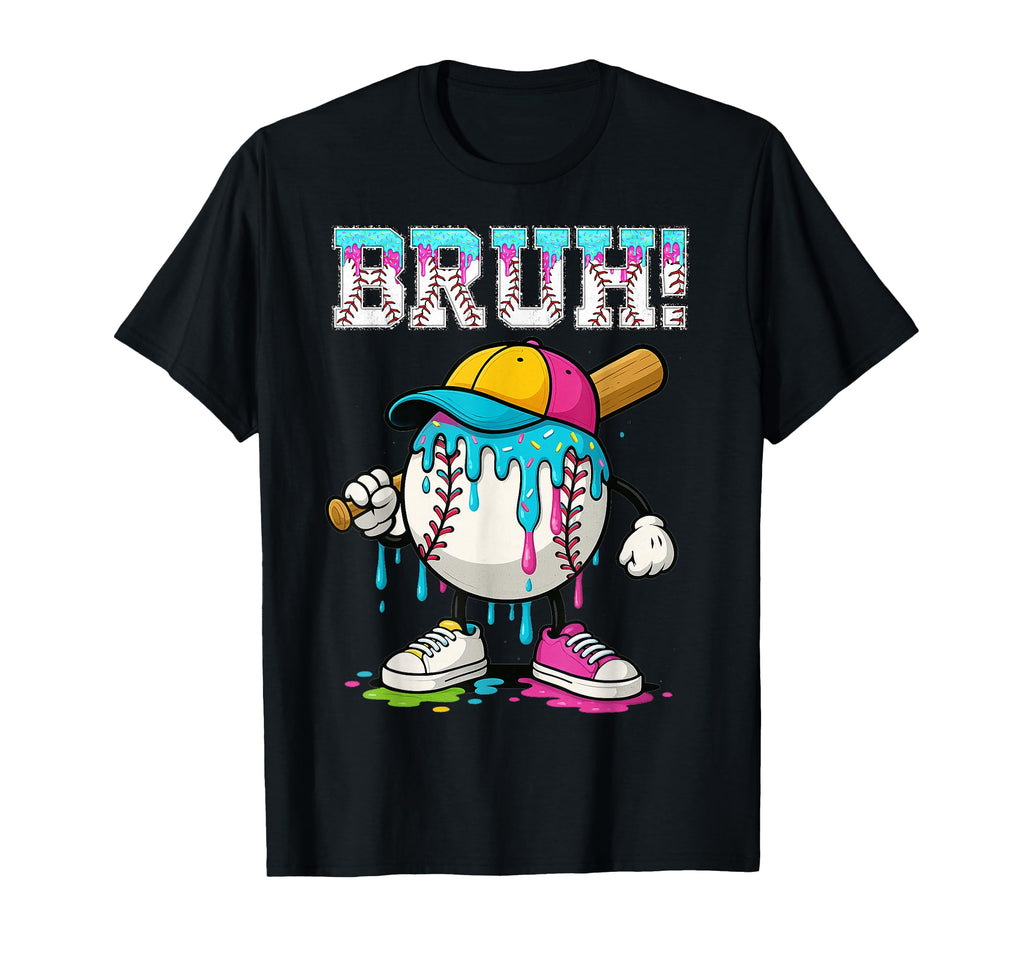 Baseball Drip Bruh Ice Cream T-Shirt - Casual Everyday Wear for Adults - T-Shirt, Sweatshirt, Hoodie