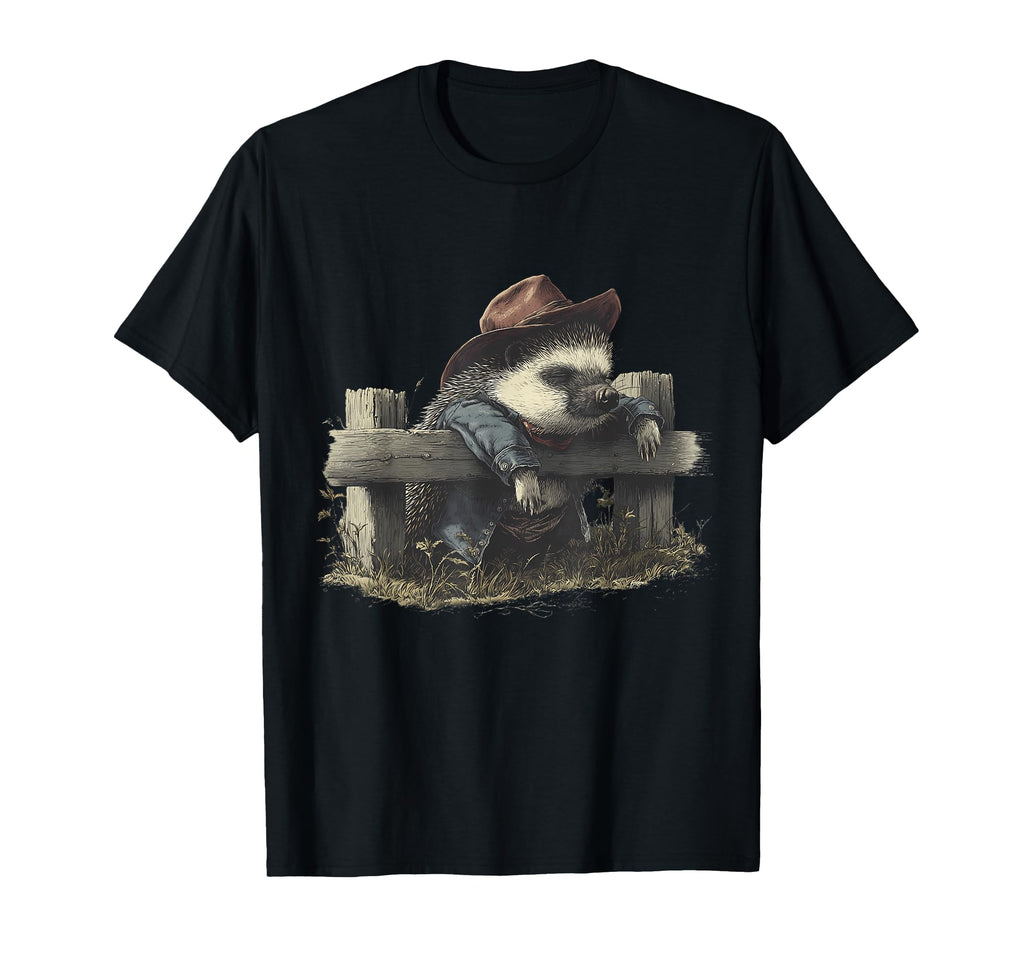 Country Cowboy Hedgehog Rodeo Cowgirl T-Shirt - Unique Graphic Men Women - T-Shirt, Sweatshirt, Hoodie