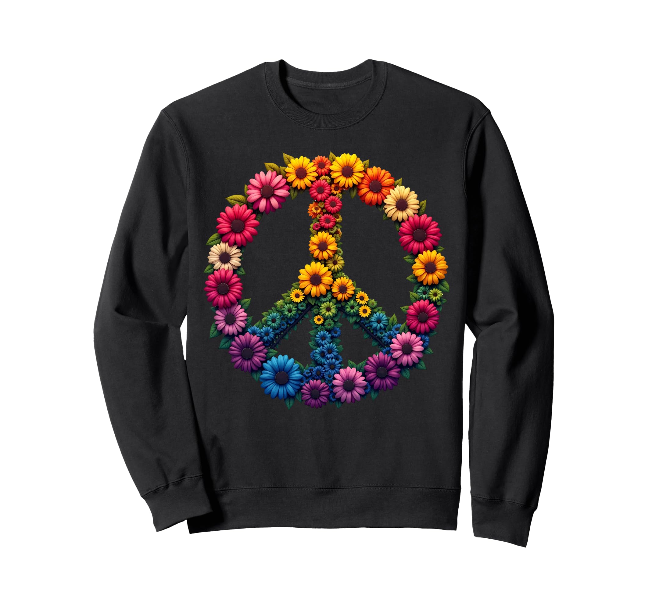 60S 70S Flower Power Groovy Love Sweatshirt - Custom Art Print Men Women - T-Shirt, Sweatshirt, Hoodie