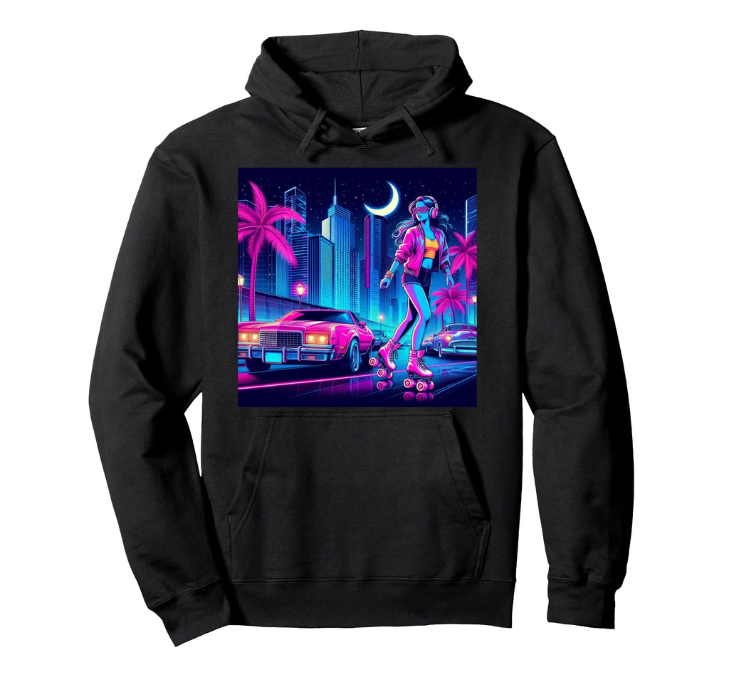 Rollerskate Retrowave Hoodie - Graphic Print for Adults - T-Shirt, Sweatshirt, Hoodie