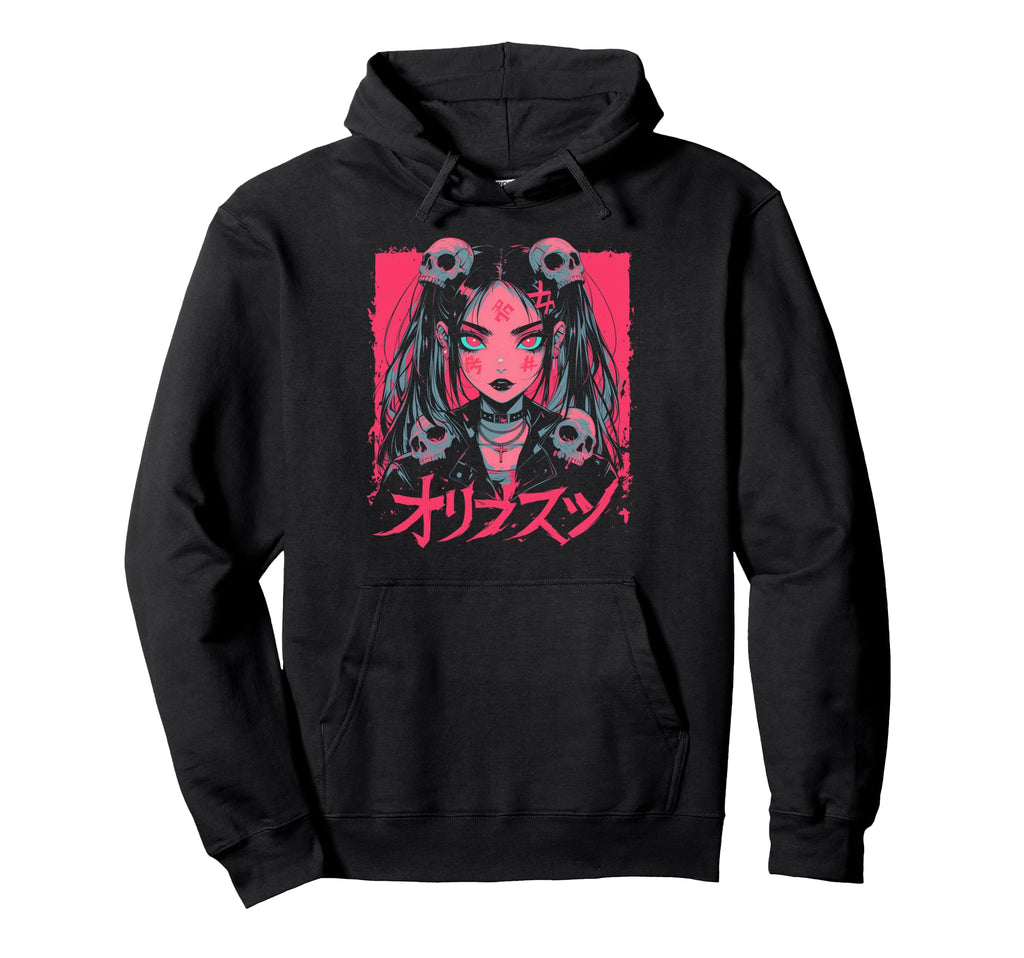 Goth Grunge Demon Anime Waifu Horror Alt Hoodie - Streetwear Style Unisex - T-Shirt, Sweatshirt, Hoodie