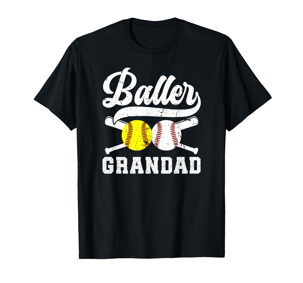 Baller Grandad Proud Softball T-Shirt - Custom Art Print for Adults - T-Shirt, Sweatshirt, Hoodie