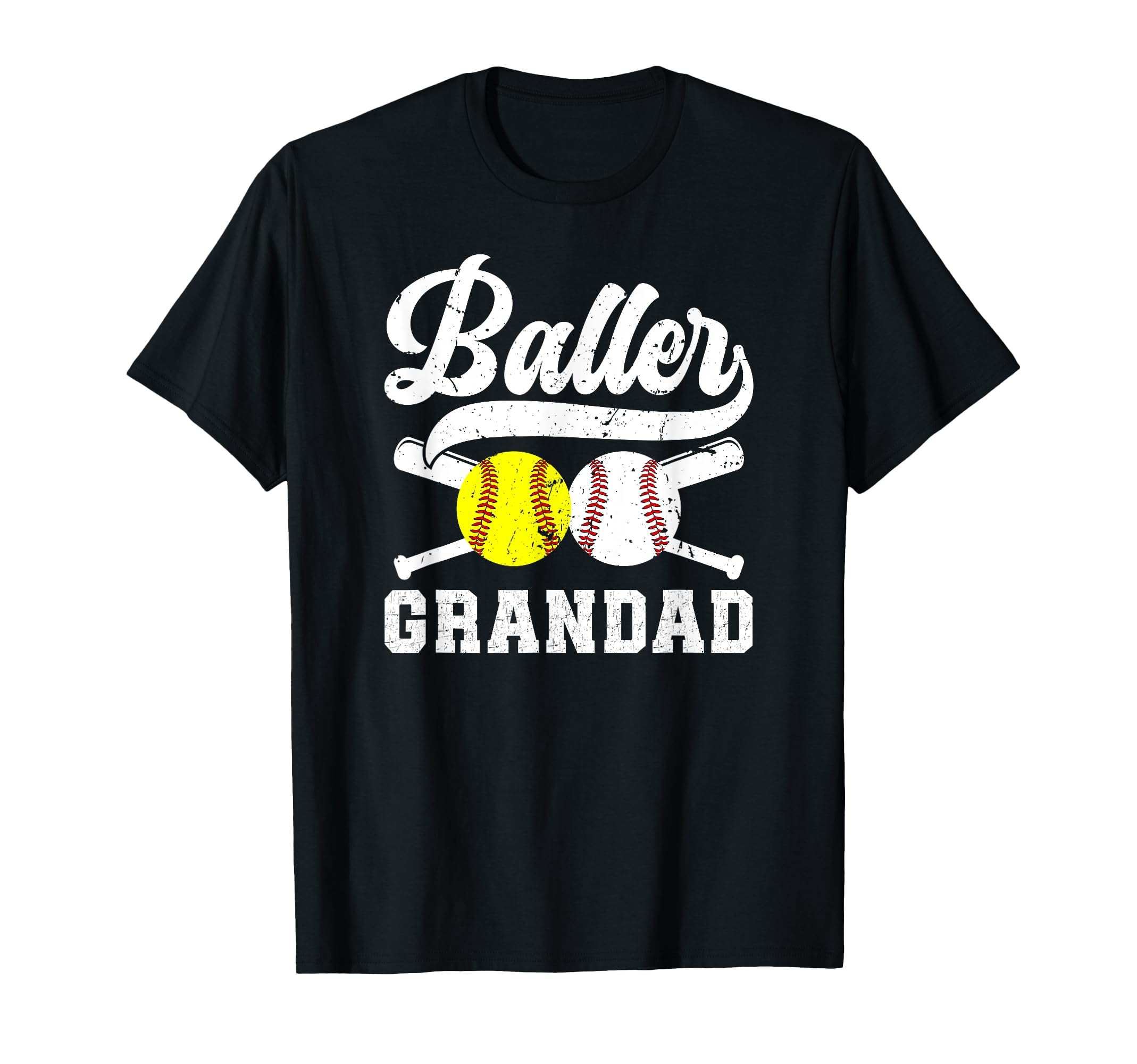 Baller Grandad Proud Softball T-Shirt - Custom Art Print for Adults - T-Shirt, Sweatshirt, Hoodie