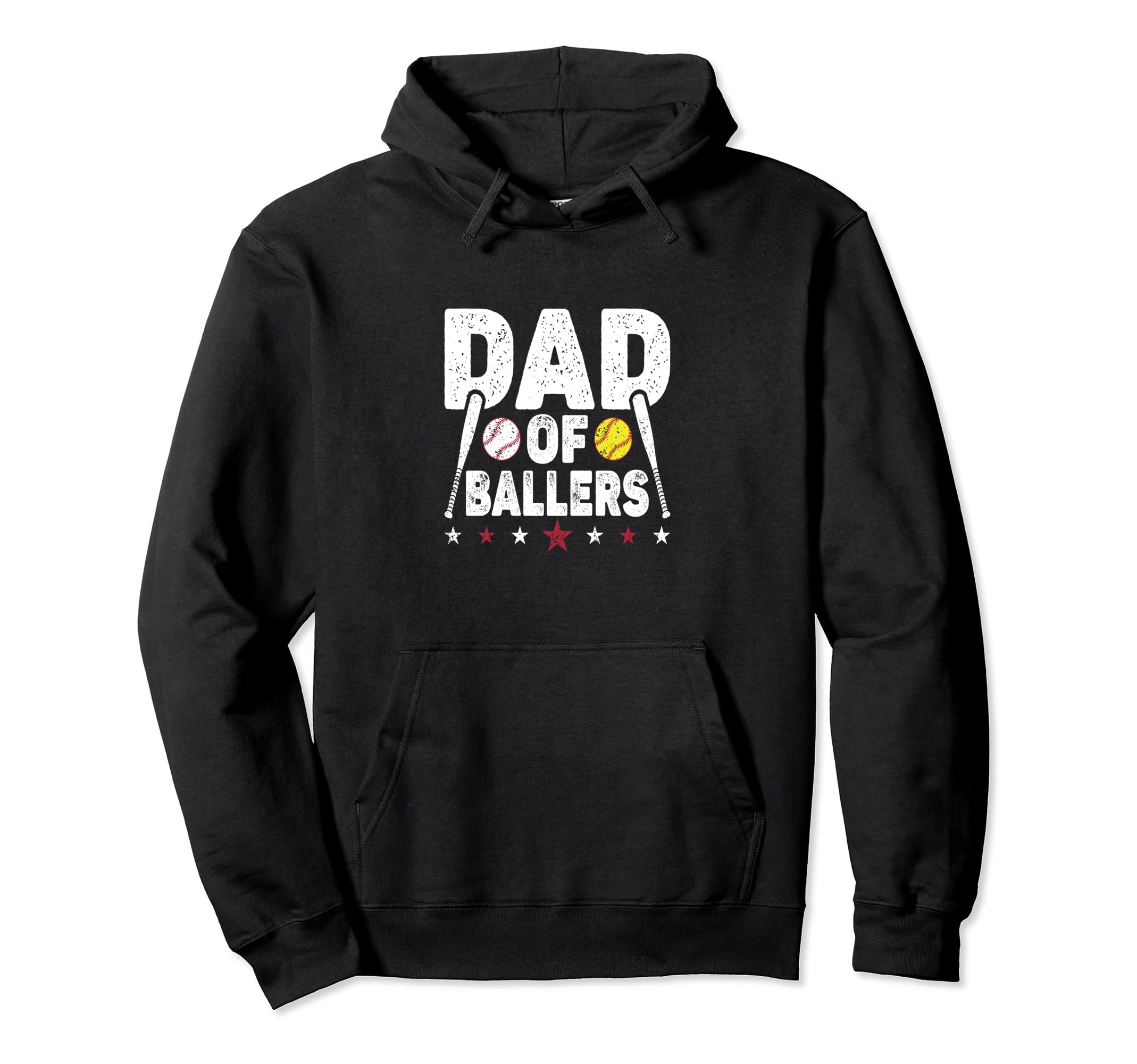 Dad Ballers Funny Softball Dad Hoodie - Casual Everyday Wear for Adults - T-Shirt, Sweatshirt, Hoodie
