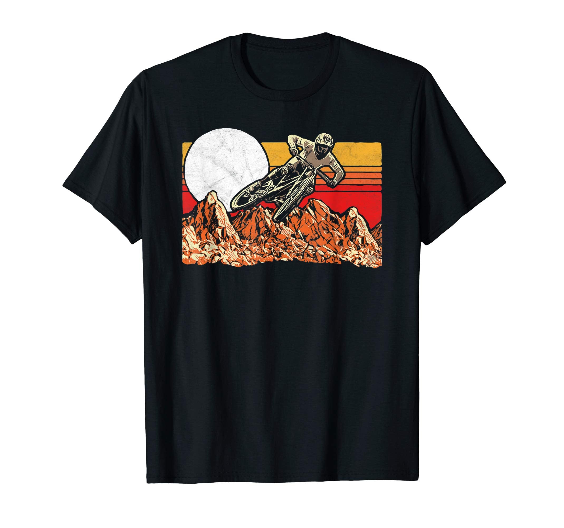 Mountain Biking 80S Vibe Distressed T-Shirt - Fun Novelty Design Unisex - T-Shirt, Sweatshirt, Hoodie
