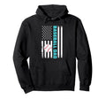 Baseball Dad Usa American Flag Hoodie - Casual Everyday Wear Men Women - T-Shirt, Sweatshirt, Hoodie