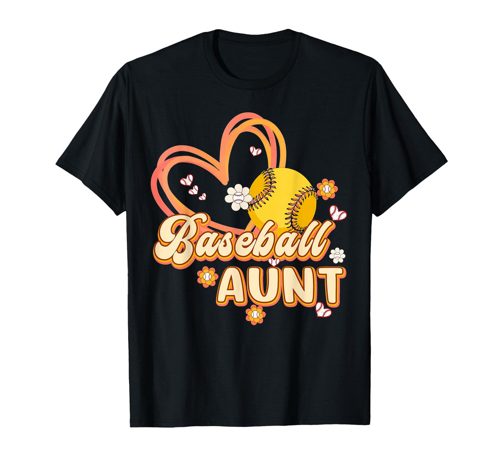 Baseball Auntie Heart Softball Aunt T-Shirt - Aesthetic Graphic for Adults - T-Shirt, Sweatshirt, Hoodie