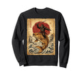 Bigfoot Sasquatch Riding Koi Fish Sweatshirt - Graphic Print for Adults - T-Shirt, Sweatshirt, Hoodie
