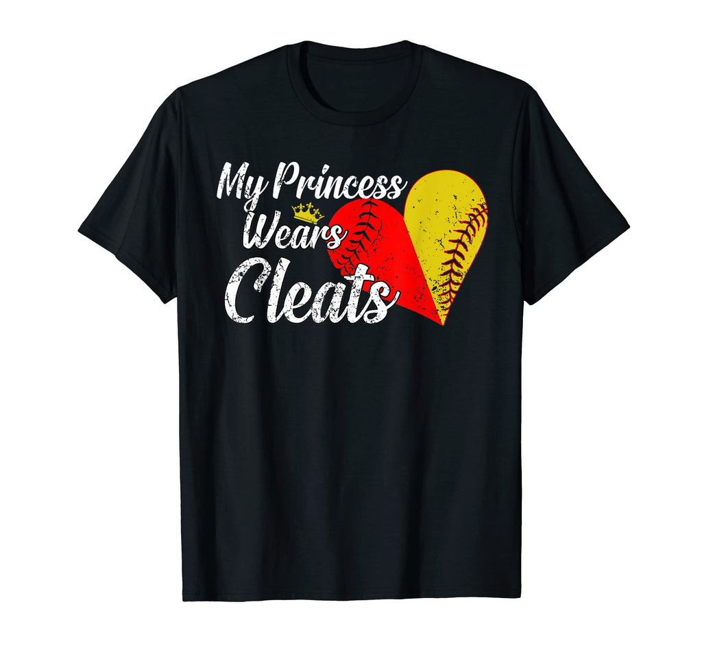 My Princess Wears Cleats Softball Mom T-Shirt - Trendy Graphic Men Women - T-Shirt, Sweatshirt, Hoodie