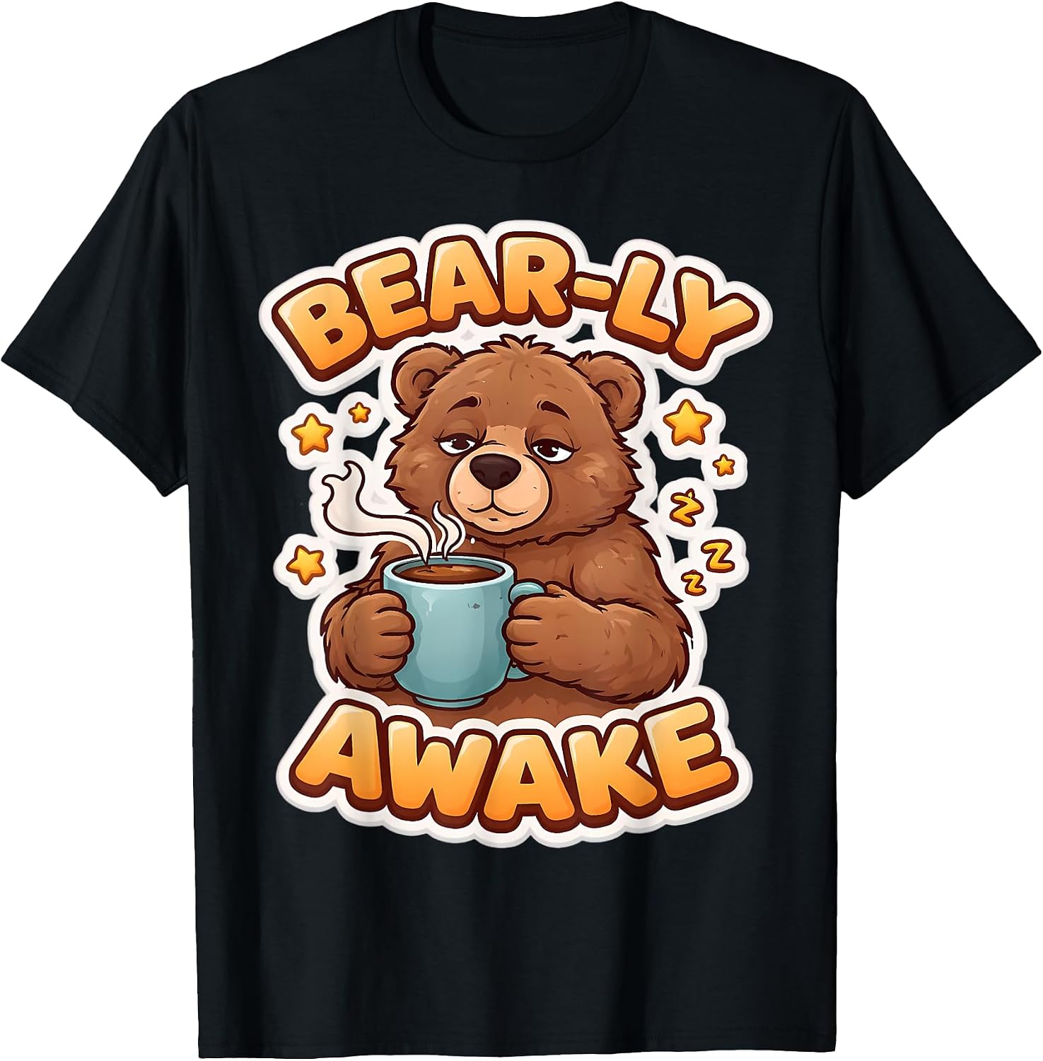 Bear-ly Awake Funny Tired Bear Merch - Adult & Kids T-Shirts, Sweatshirts & Hoodies apparel design preview 1