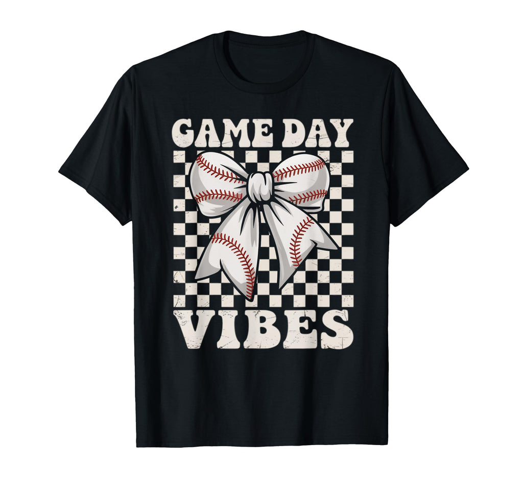Game Day Vibes Coquette Bow Baseball T-Shirt - Aesthetic Graphic Unisex - T-Shirt, Sweatshirt, Hoodie
