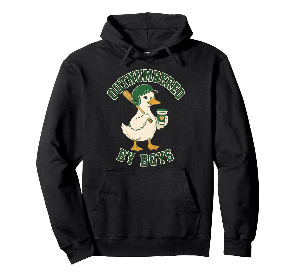 Outnumbered Baseball Duck Coffee Mom Hoodie - Custom Art Print for Adults - T-Shirt, Sweatshirt, Hoodie