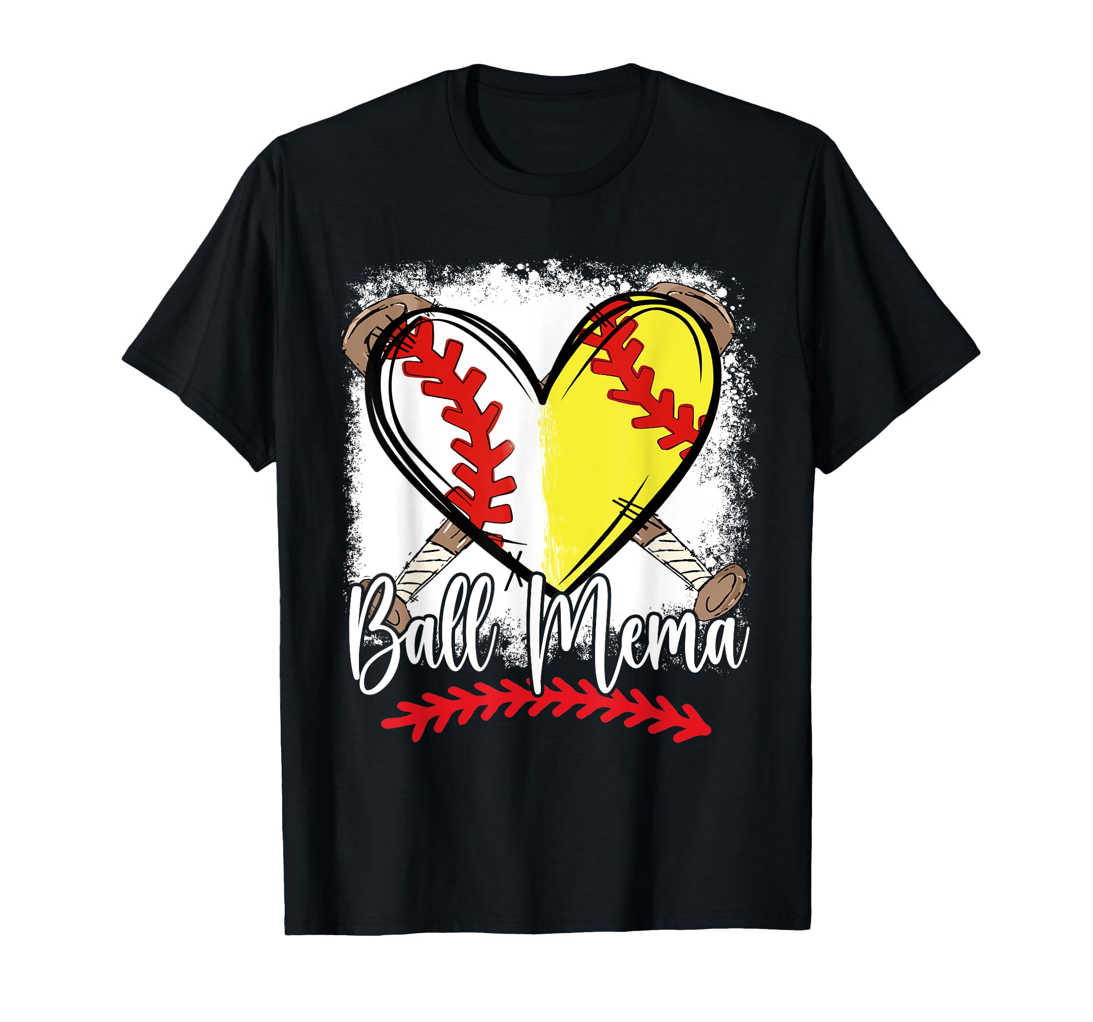 Ball Mema Heart Funny Softball T-Shirt - Custom Art Print for Adults - T-Shirt, Sweatshirt, Hoodie