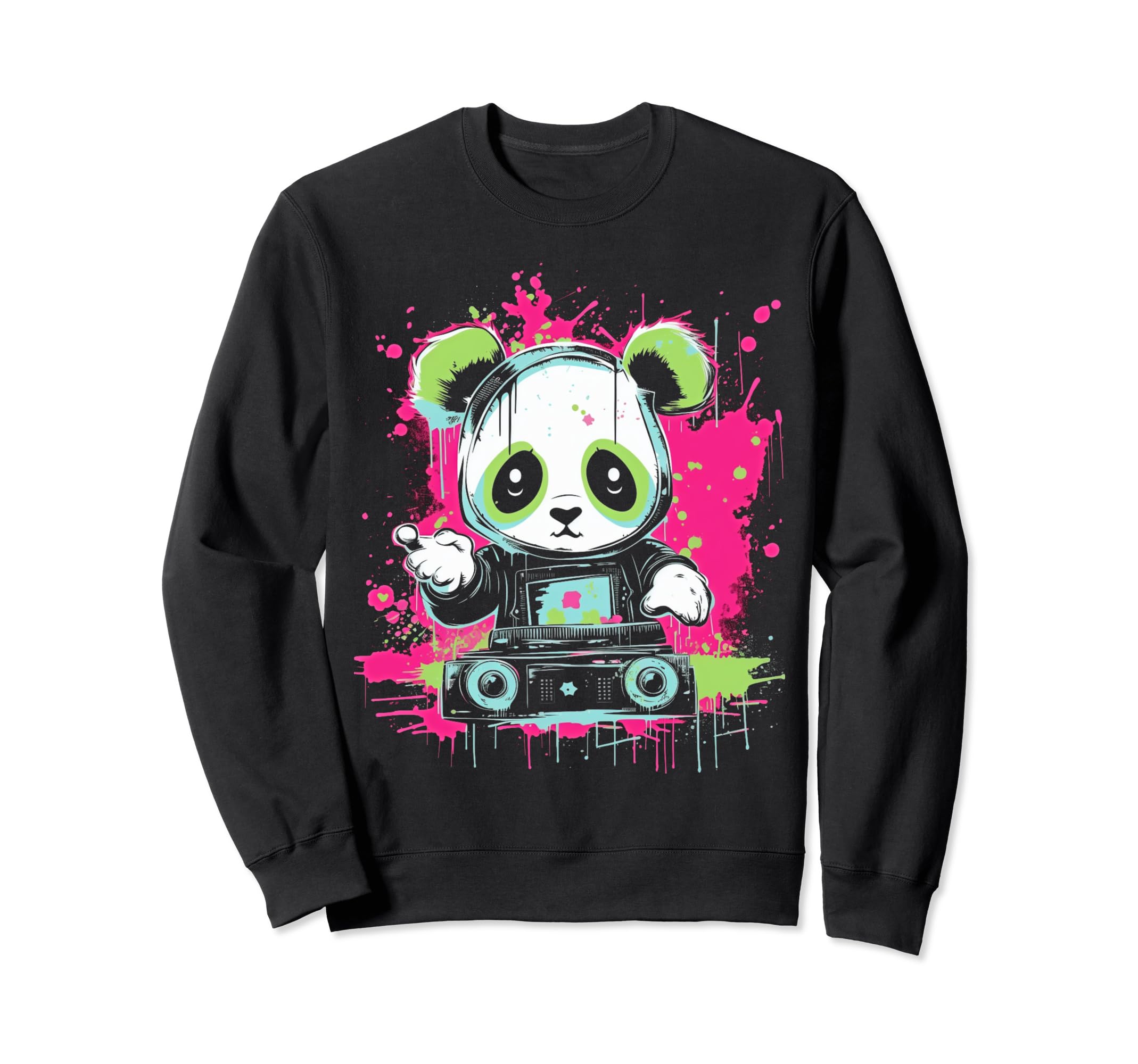 Kawaii Panda Dj Japanese Edm Sweatshirt - Casual Everyday Wear Men Women - T-Shirt, Sweatshirt, Hoodie