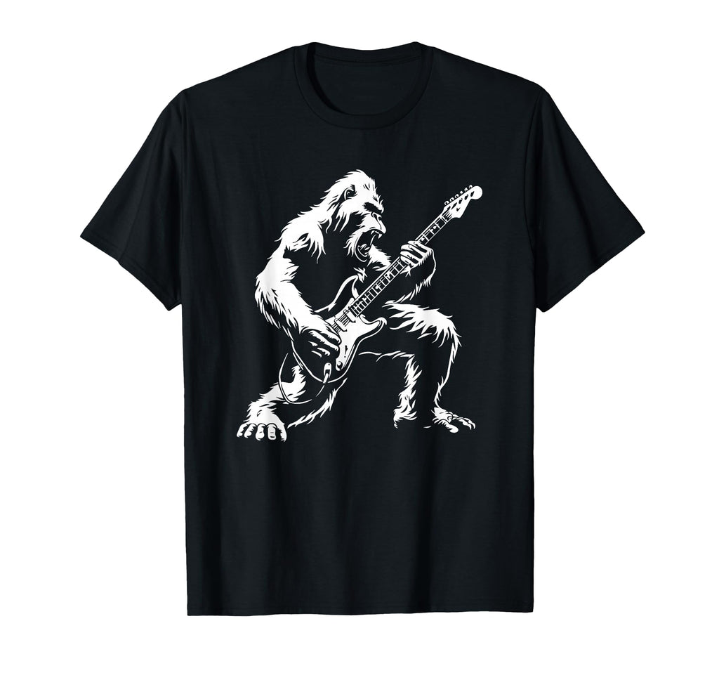 Bigfoot Playing Guitar Rock Music Band T-Shirt - Graphic Print Men Women - T-Shirt, Sweatshirt, Hoodie