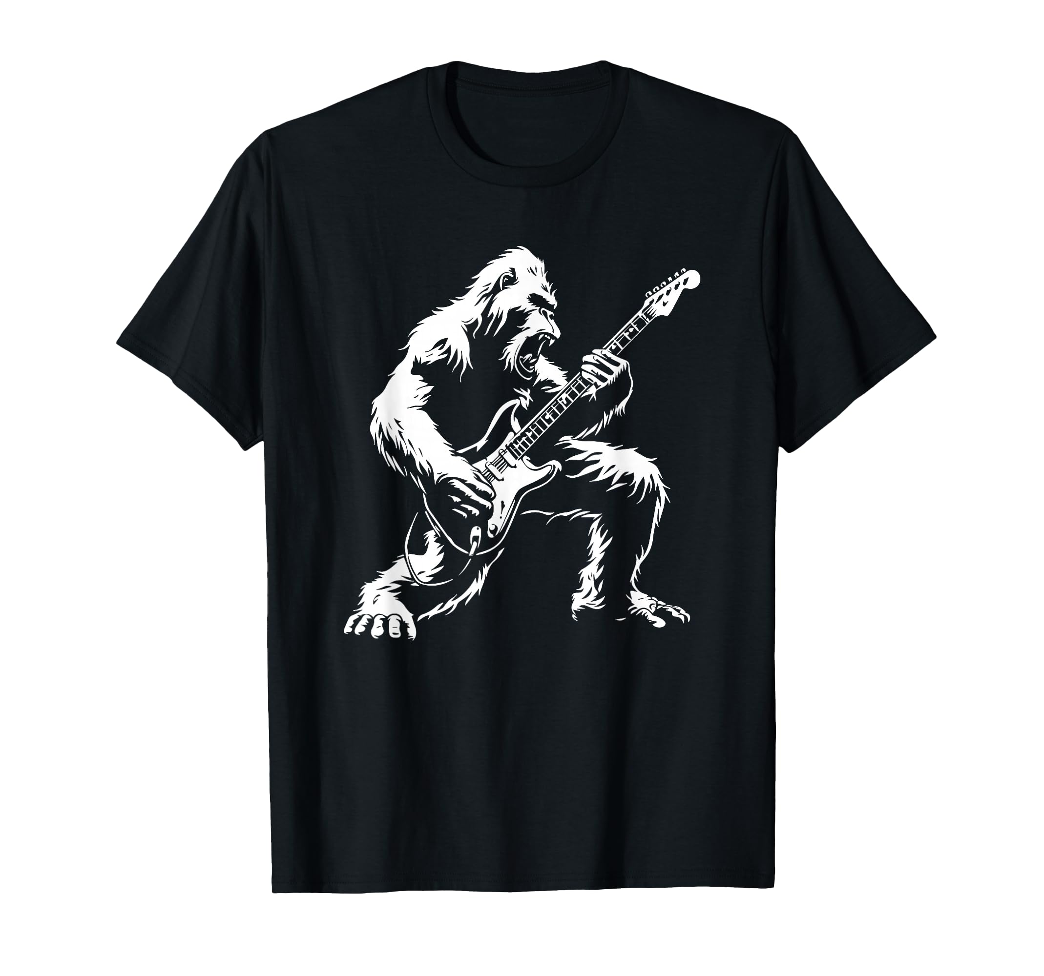Bigfoot Playing Guitar Rock Music Band T-Shirt - Graphic Print Men Women - T-Shirt, Sweatshirt, Hoodie