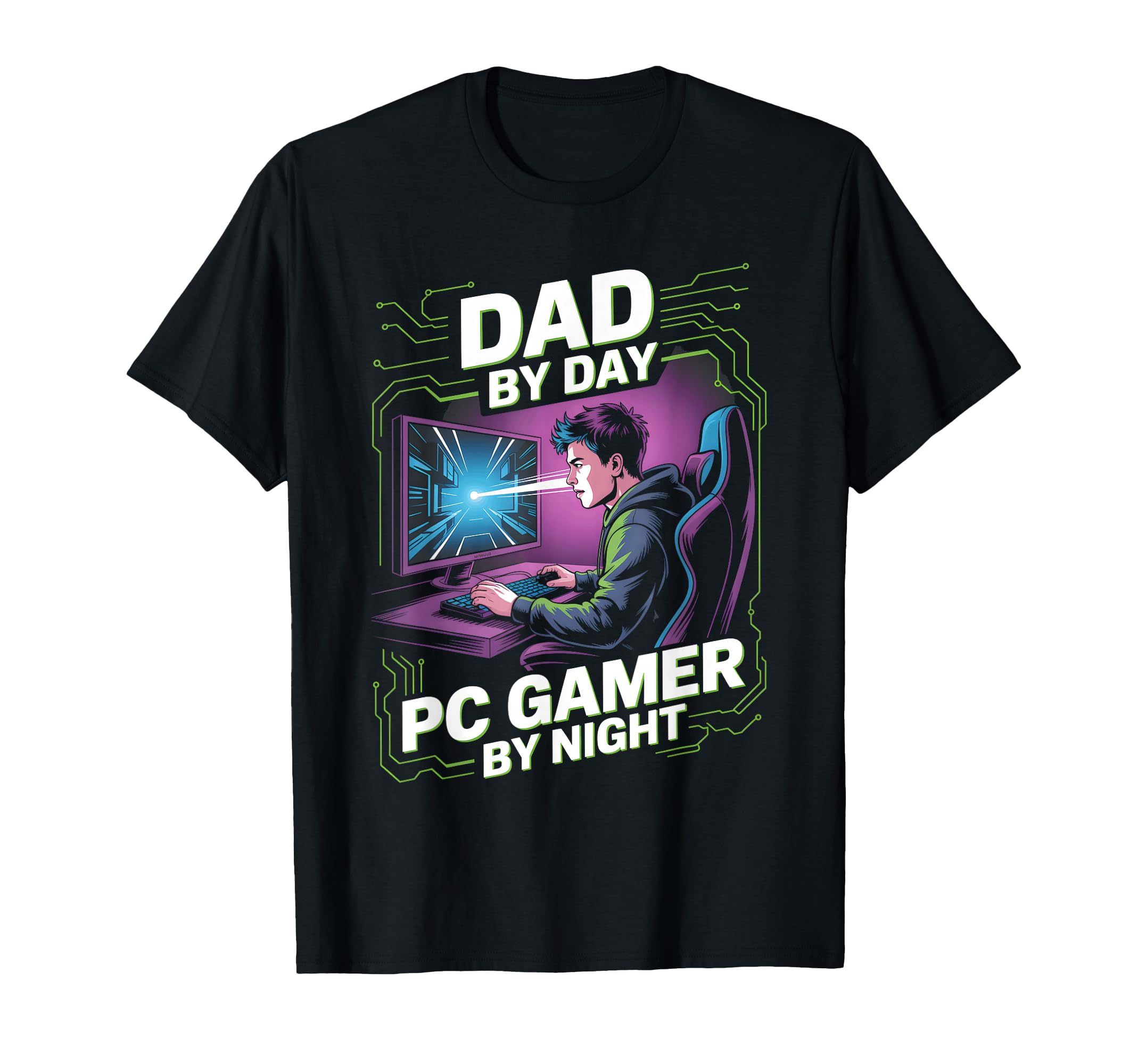 Dad Day Pc Gamer Night Funny Video T-Shirt - Custom Art Print Men Women - T-Shirt, Sweatshirt, Hoodie