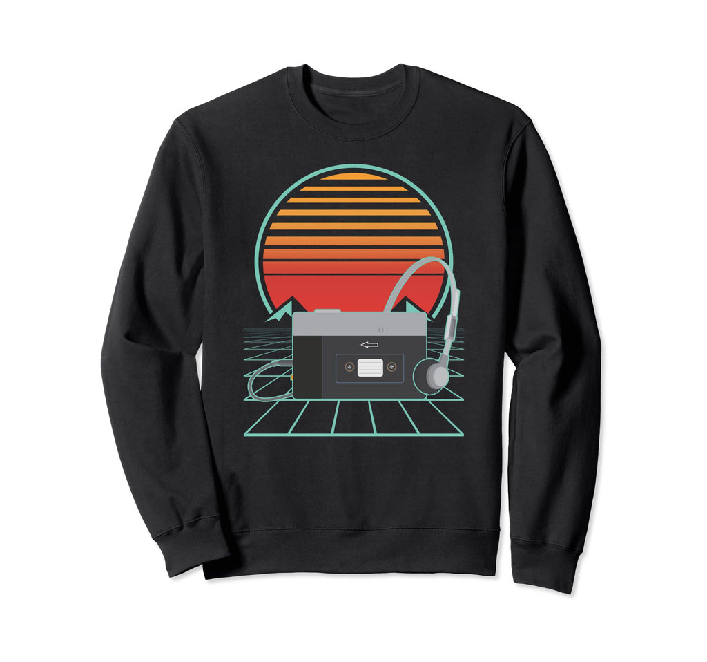 Tape Old School Cassette Player 80S 90S Sweatshirt - Trendy Graphic Unisex - T-Shirt, Sweatshirt, Hoodie