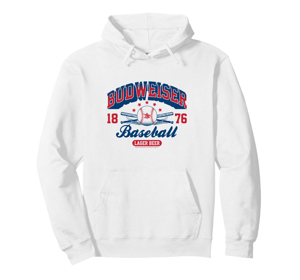 Budweiser Americana Baseball Hoodie - Fun Novelty Design for Adults - T-Shirt, Sweatshirt, Hoodie