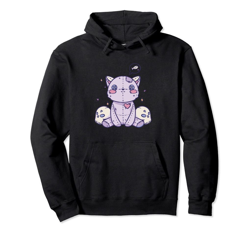 Pastel Goth Cat Alternative Aesthetic Hoodie - Graphic Print for Adults - T-Shirt, Sweatshirt, Hoodie