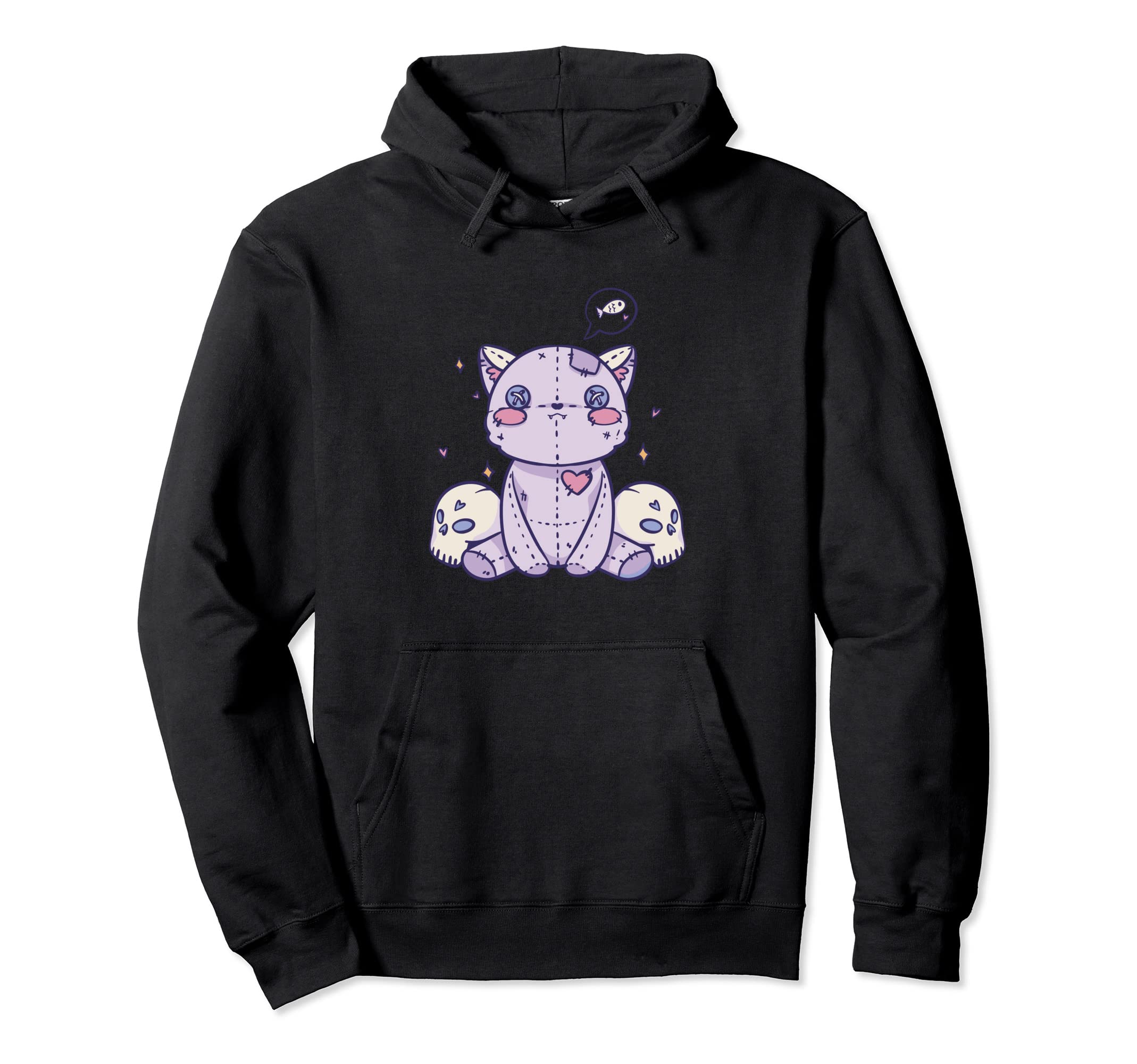 Pastel Goth Cat Alternative Aesthetic Hoodie - Graphic Print for Adults - T-Shirt, Sweatshirt, Hoodie