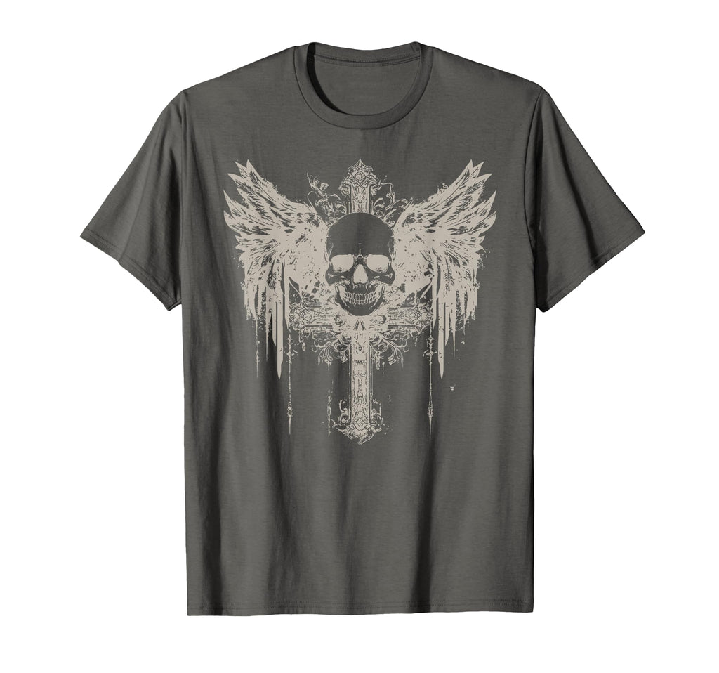 Skull Cross Y2K Grunge Aesthetic Goth T-Shirt - Graphic Print for Adults - T-Shirt, Sweatshirt, Hoodie
