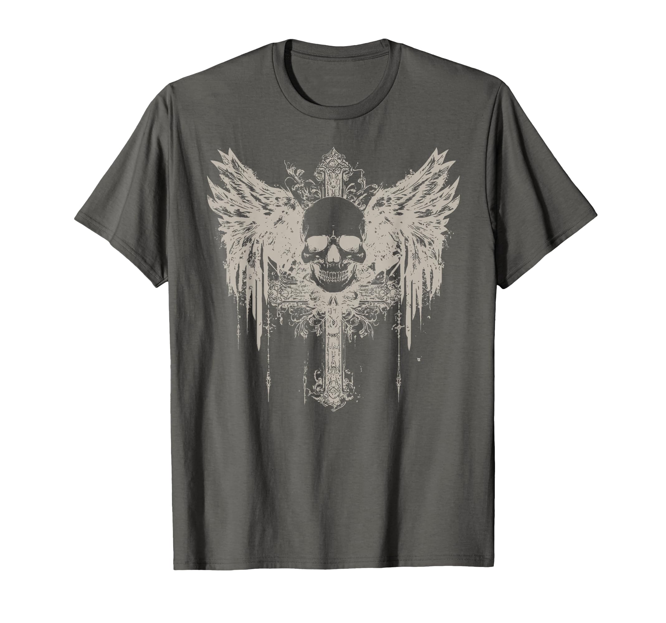 Skull Cross Y2K Grunge Aesthetic Goth T-Shirt - Graphic Print for Adults - T-Shirt, Sweatshirt, Hoodie