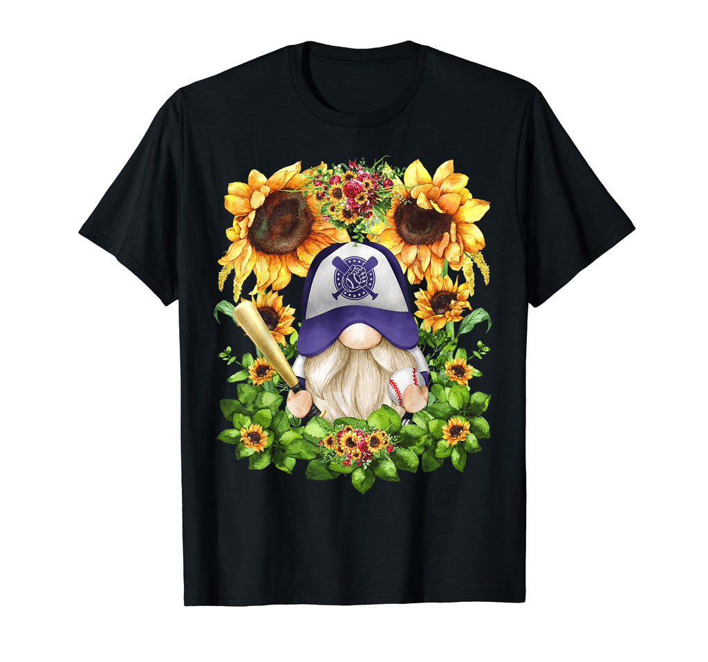 Sunflower Baseball Gnome And Baseball T-Shirt - Aesthetic Graphic Unisex - T-Shirt, Sweatshirt, Hoodie