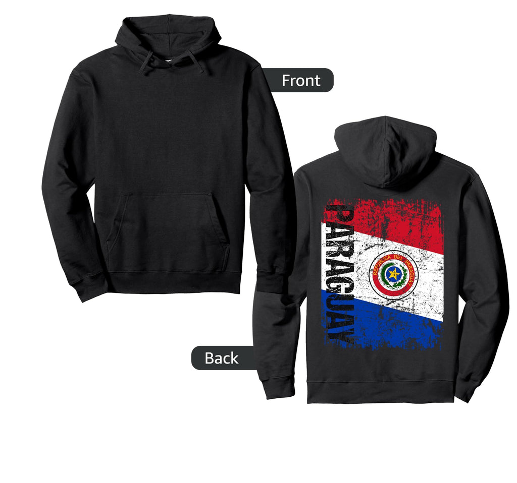 Paraguay Flag Distressed Paraguay Hoodie - Minimalist Print Men Women - T-Shirt, Sweatshirt, Hoodie