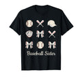 Baseball Sister Coquette Bow Sports T-Shirt - Trendy Graphic for Adults - T-Shirt, Sweatshirt, Hoodie