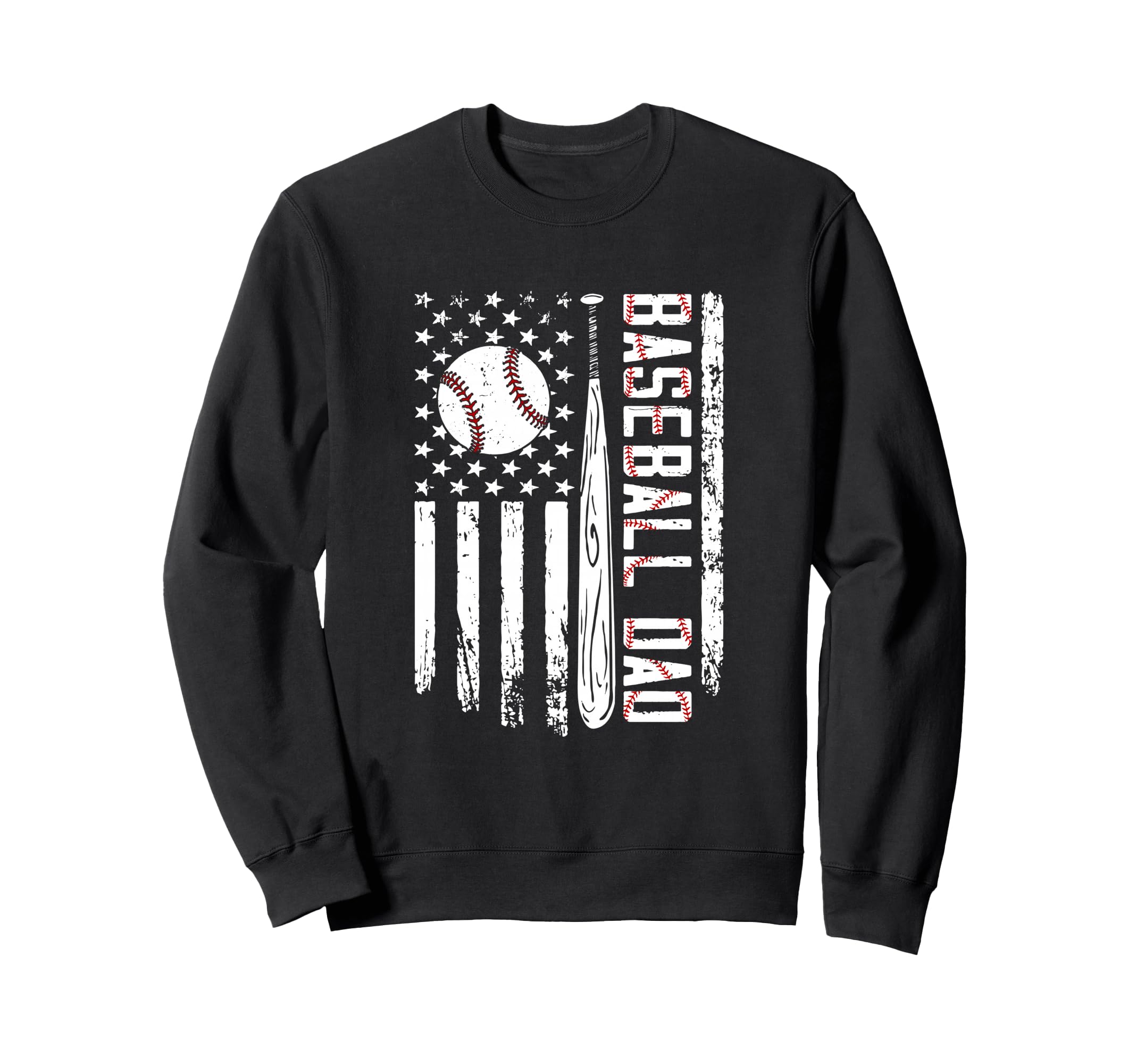 Funny Baseball Dad American Flag Sweatshirt - Unique Graphic for Adults - T-Shirt, Sweatshirt, Hoodie