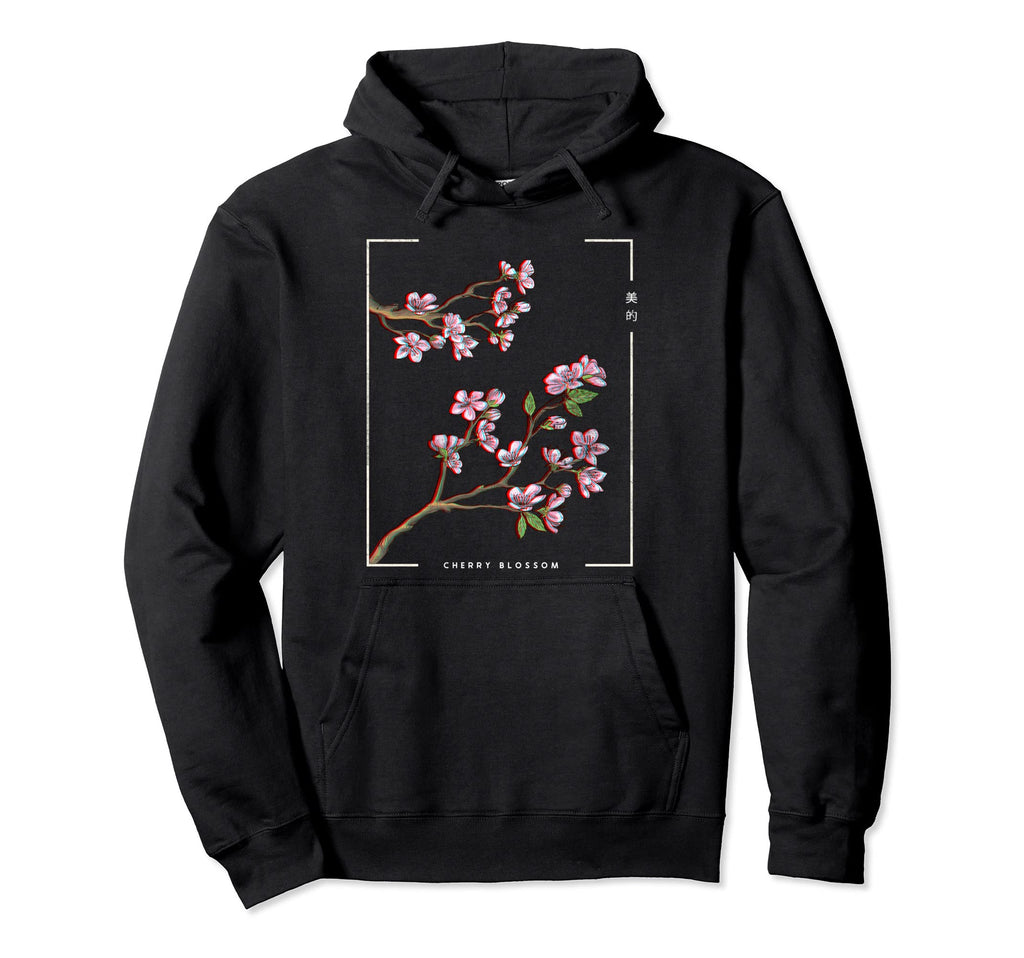 Japanese Aesthetic Vaporwave Cherry Hoodie - Custom Art Print Men Women - T-Shirt, Sweatshirt, Hoodie
