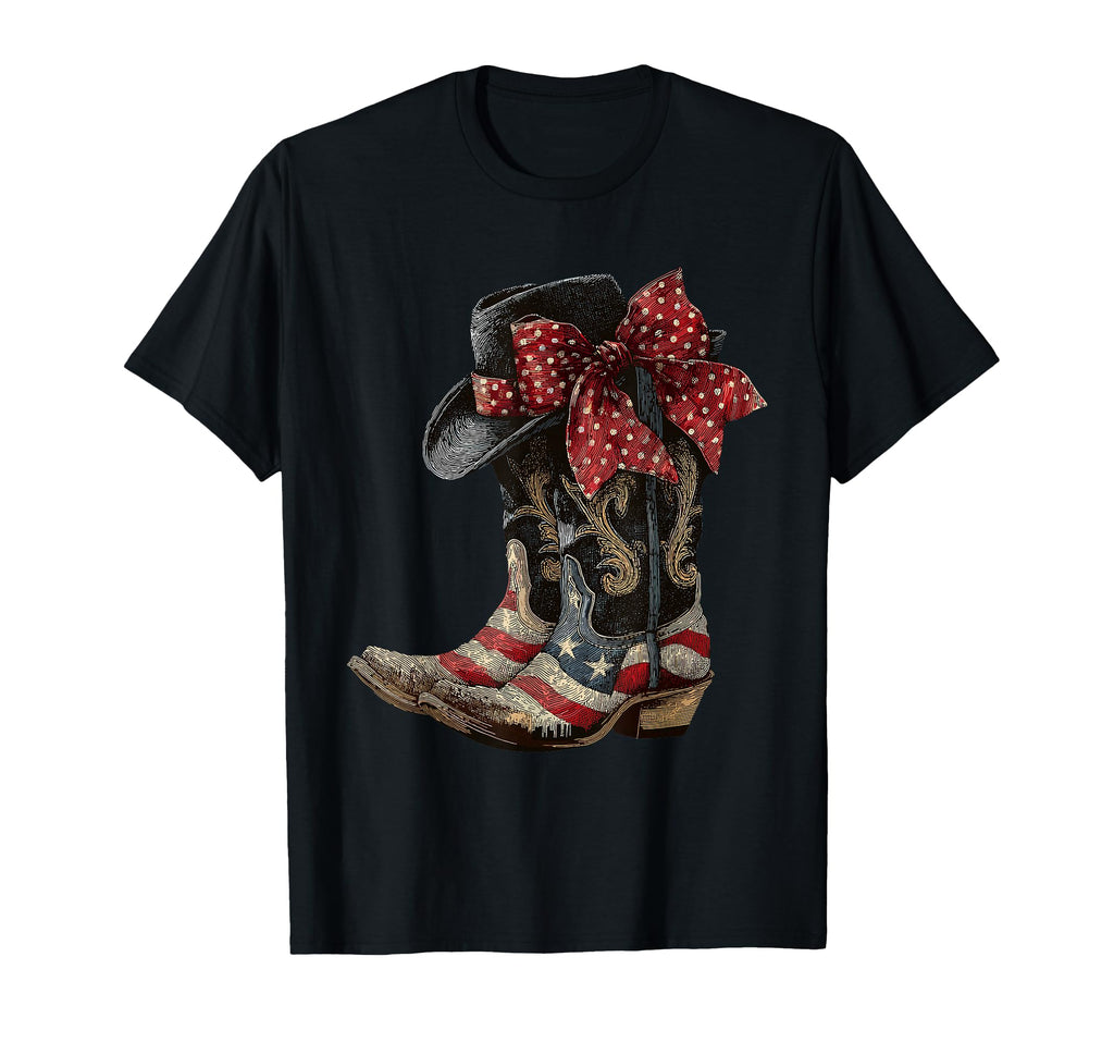 Western Cowboy Cowgirl American T-Shirt - Fun Novelty Design for Adults - T-Shirt, Sweatshirt, Hoodie