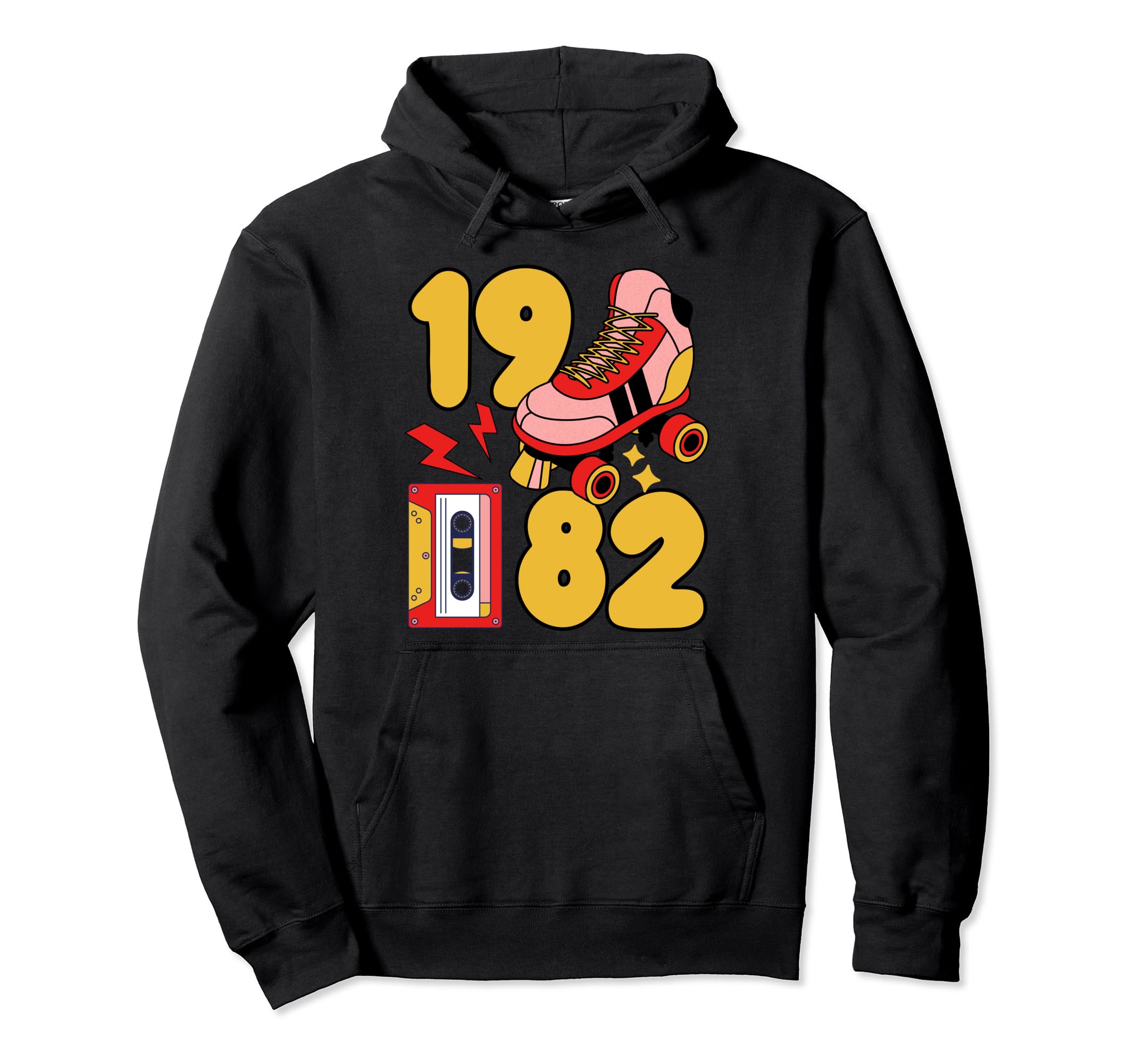 80S Vibes Mixed Tapes Roller Skates 1982 Hoodie - Graphic Print Unisex - T-Shirt, Sweatshirt, Hoodie