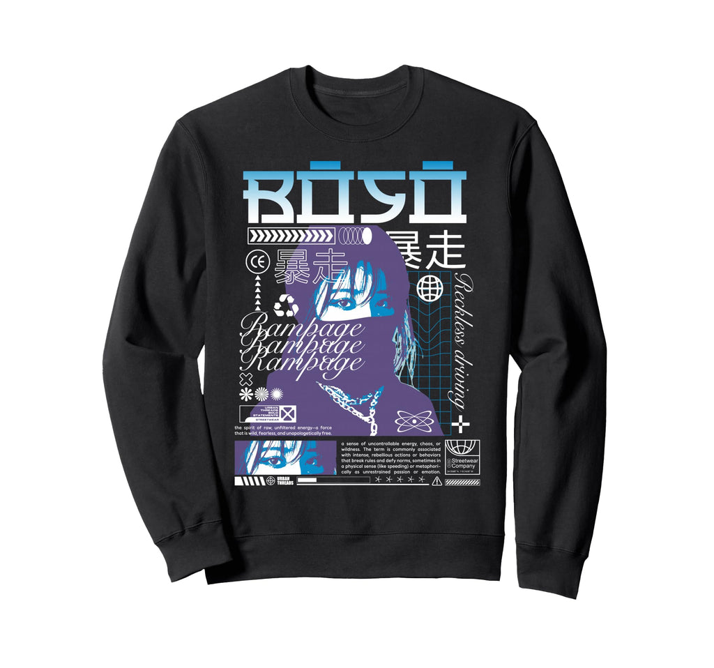 Y2K Bold Urban Graffiti Sweatshirt - Casual Everyday Wear Men Women - T-Shirt, Sweatshirt, Hoodie
