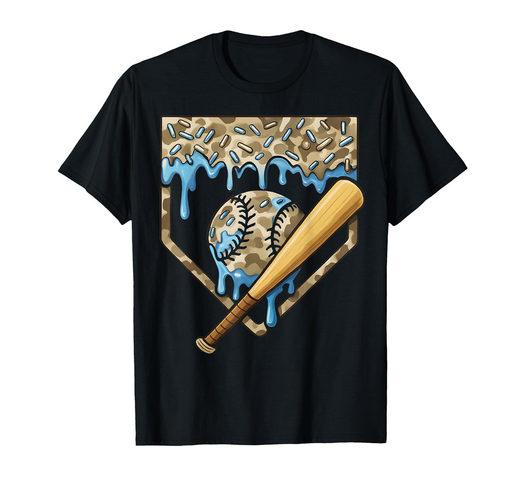 Baseball Drip Camo Baseball Home T-Shirt - Streetwear Style Men Women - T-Shirt, Sweatshirt, Hoodie