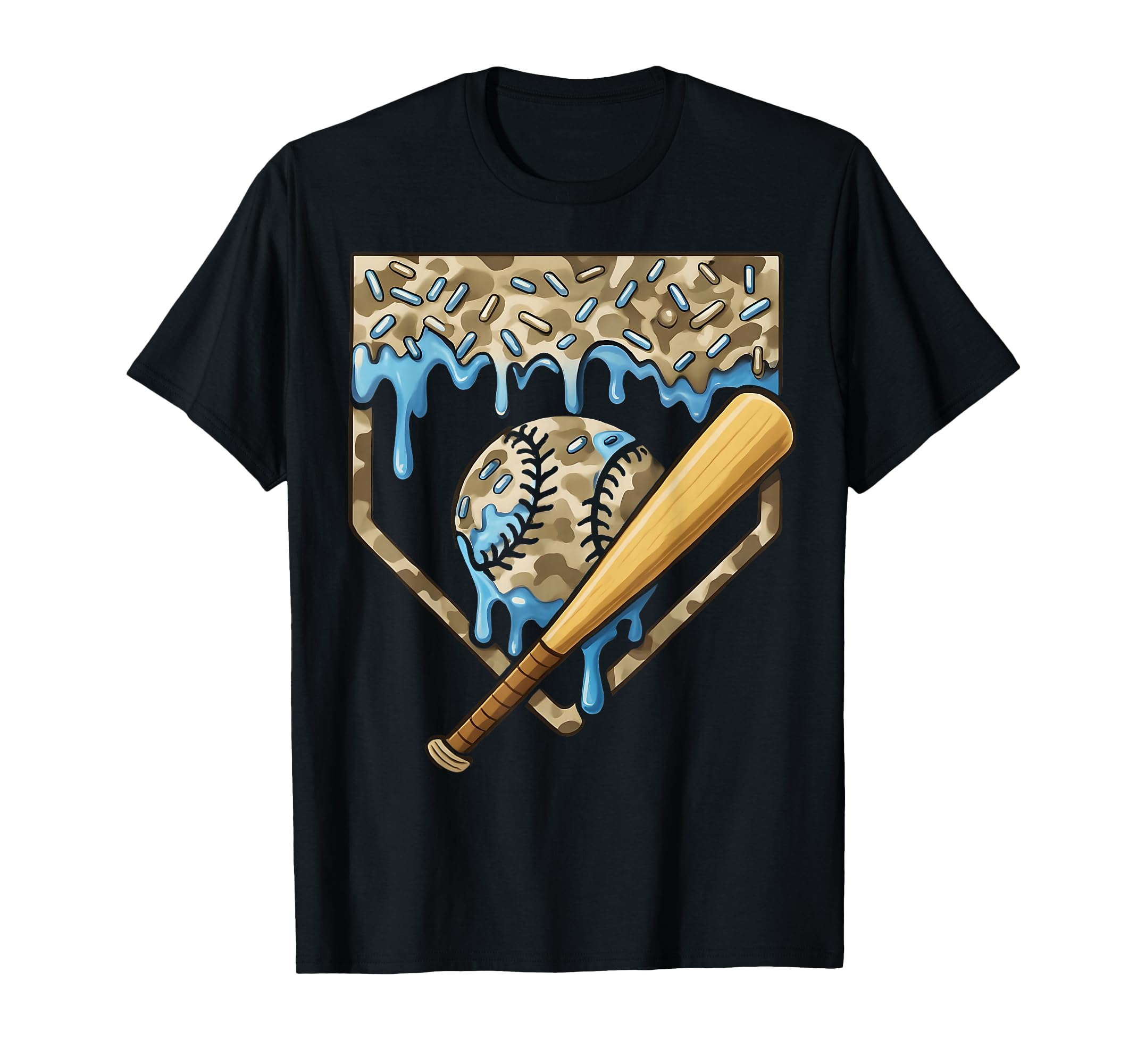 Baseball Drip Camo Baseball Home T-Shirt - Streetwear Style Men Women - T-Shirt, Sweatshirt, Hoodie